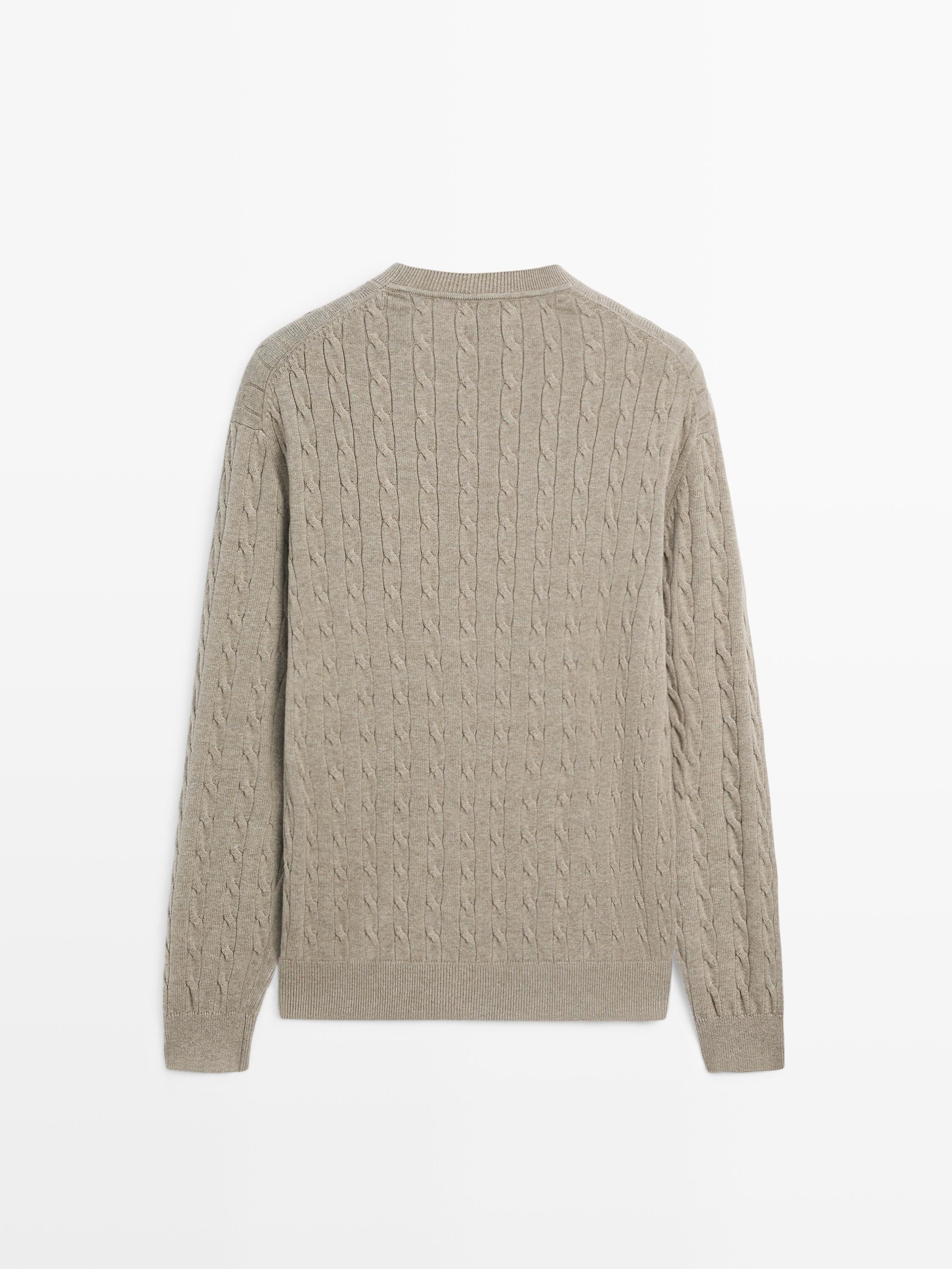 100% cotton cable-knit sweater — Washed