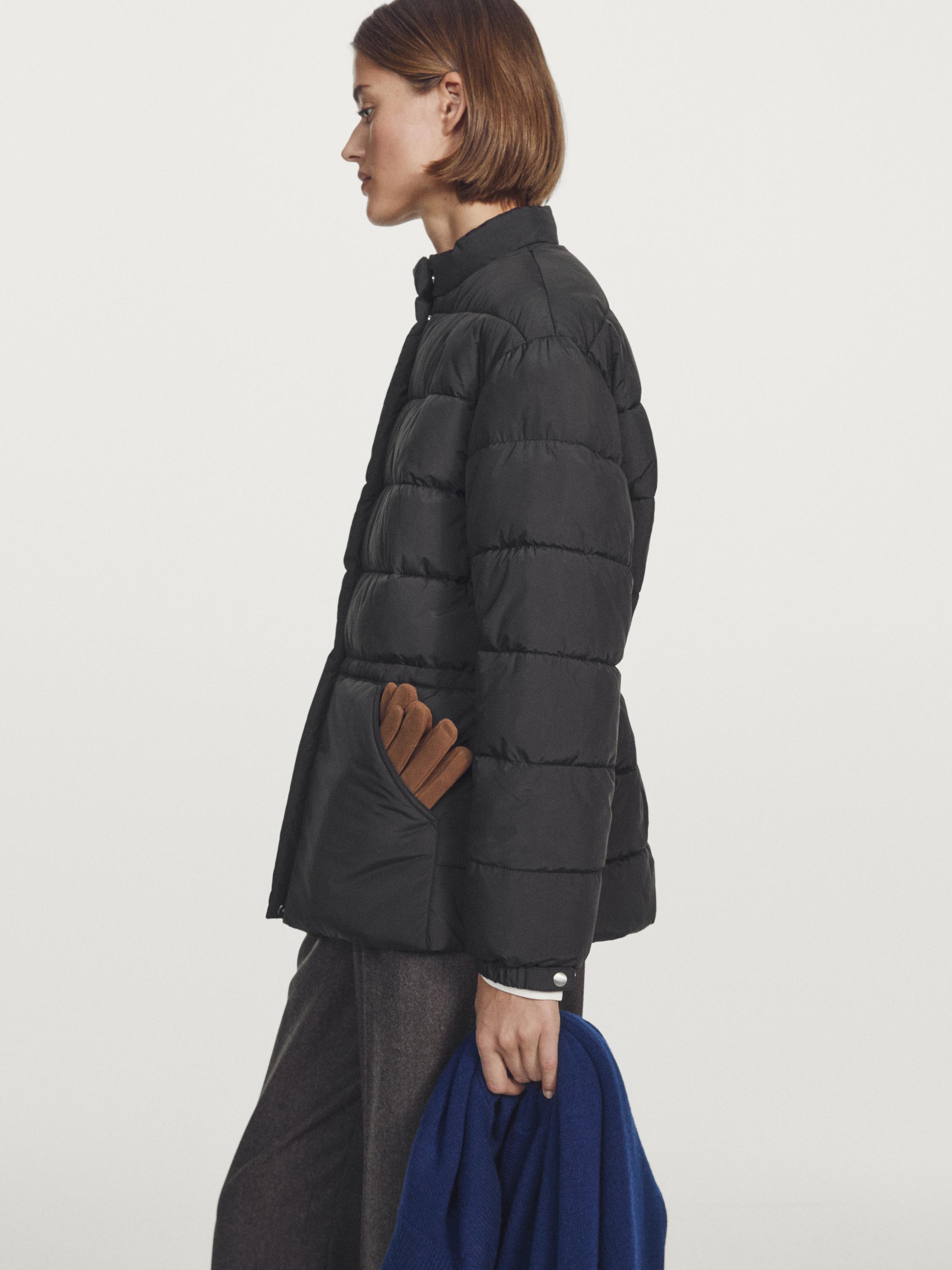 Quilted jacket with mandarin collar