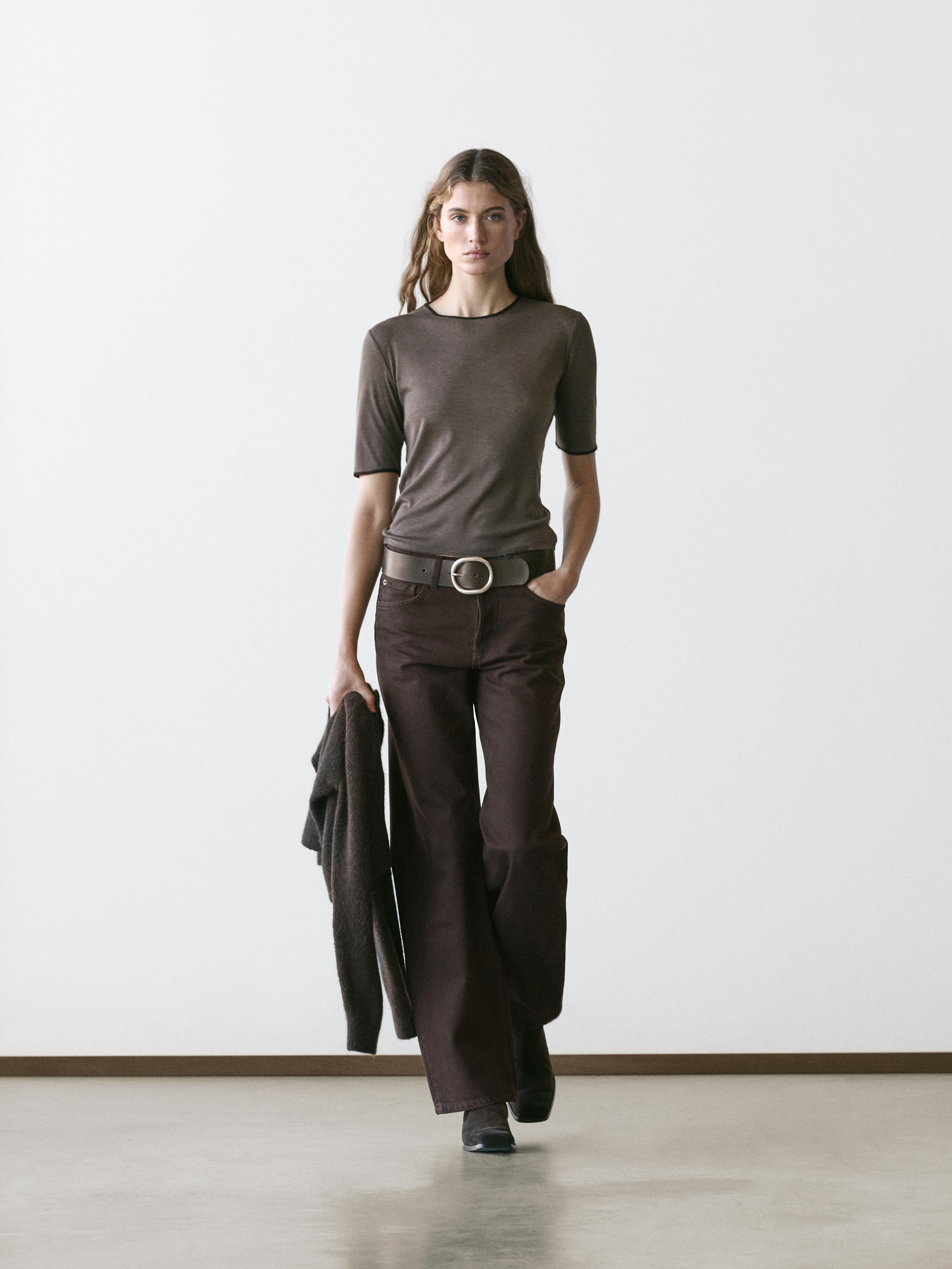Wide-leg jeans — Chocolate