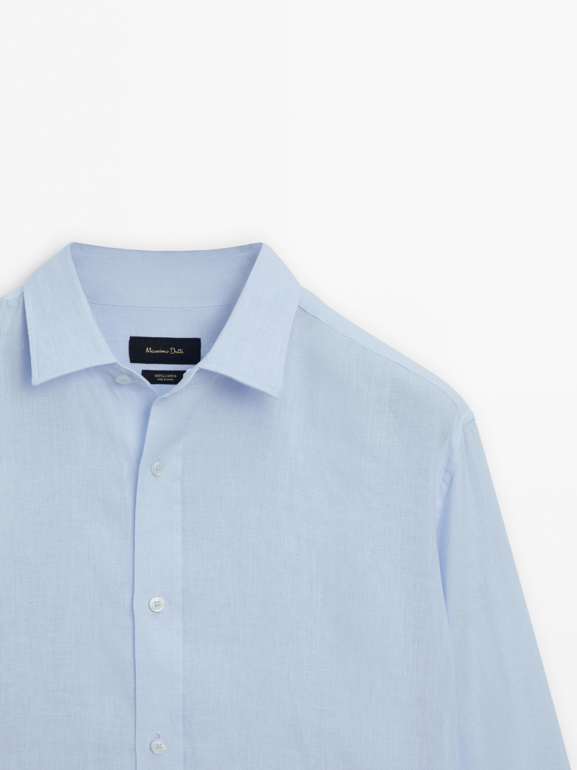 Regular fit 100% linen shirt