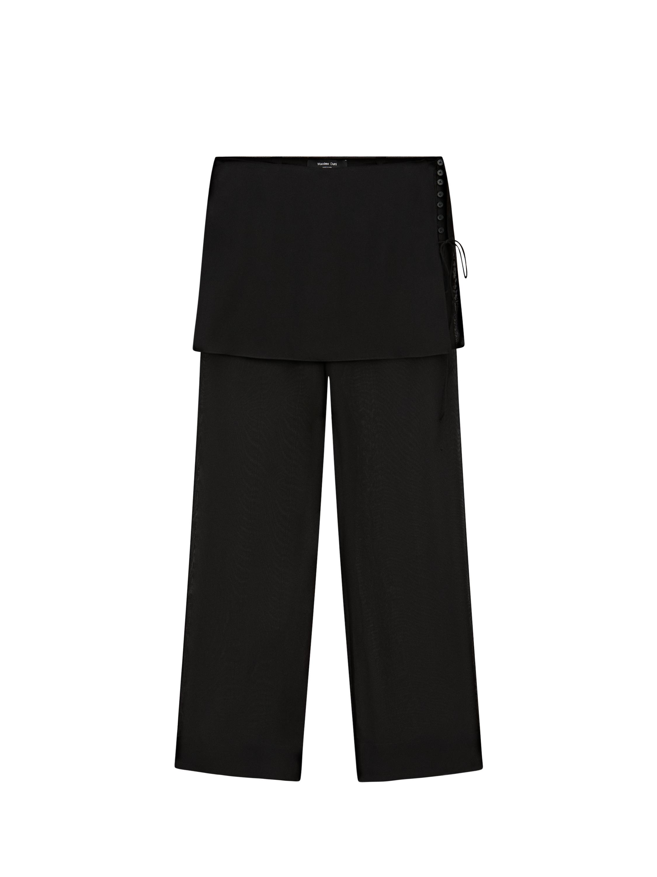 Flowing contrast silk pants