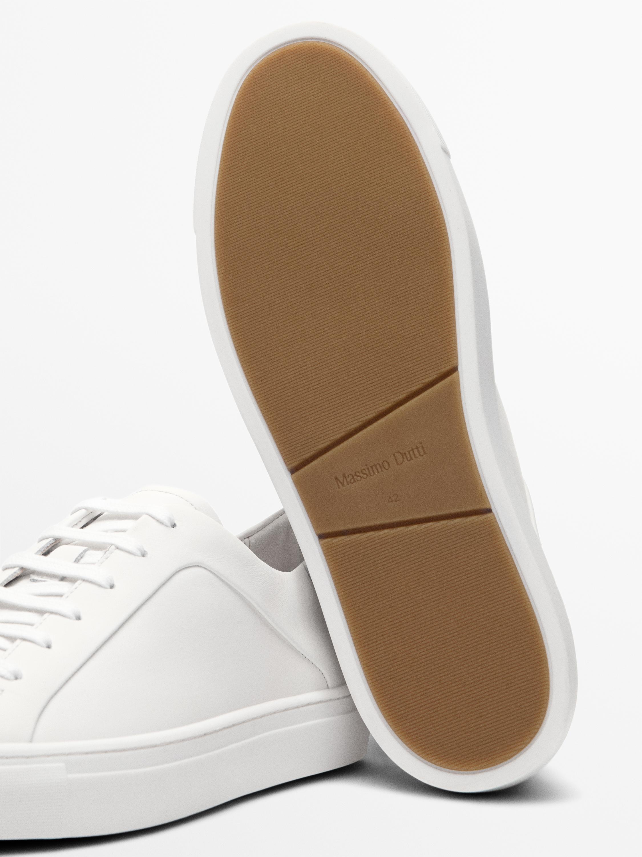 Split suede trainers — WHITE
