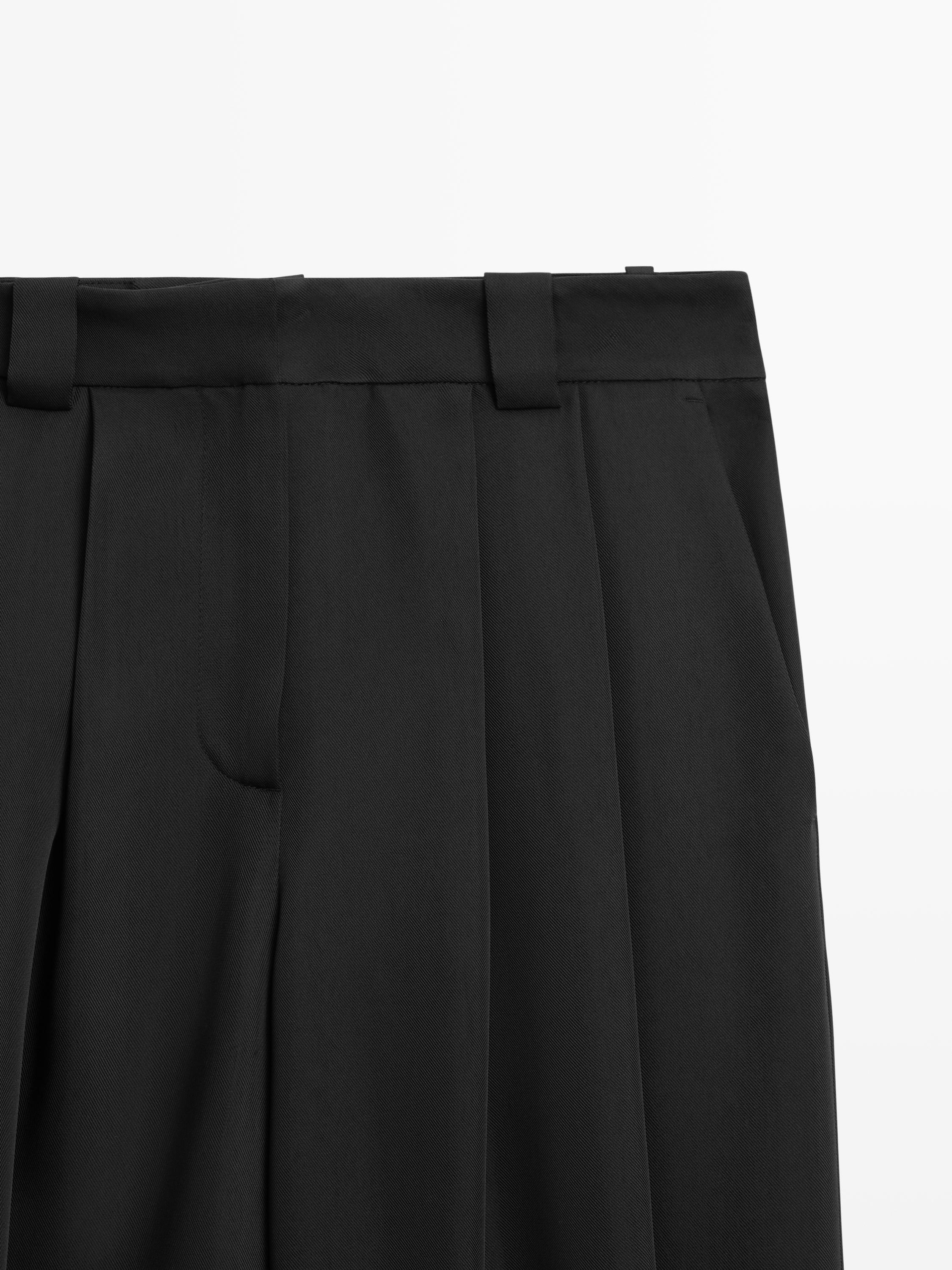 Sarouel trousers in flowing fabric — BLACK