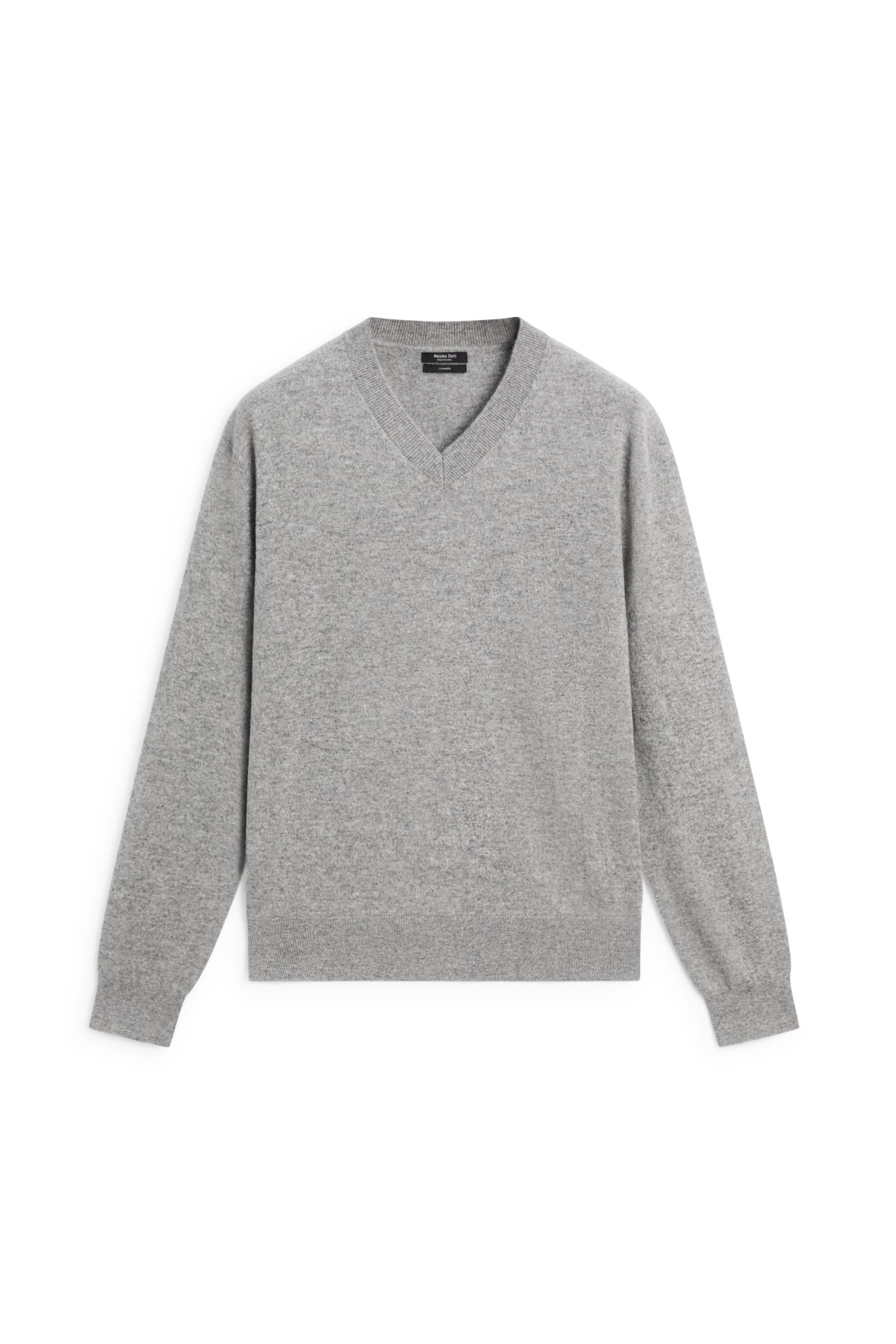 100% cashmere knit sweater — GREY MARL