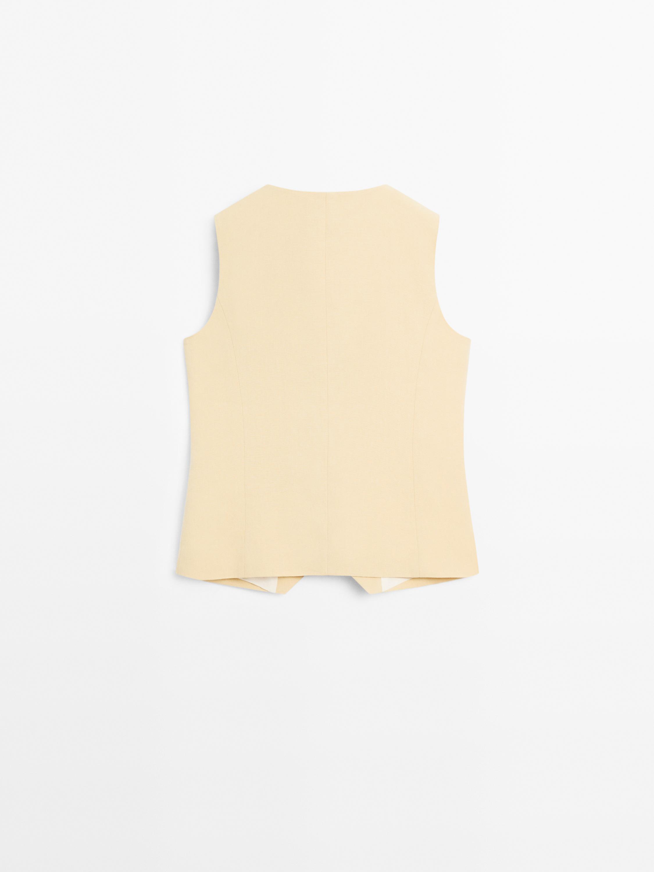 Linen blend suit waistcoat