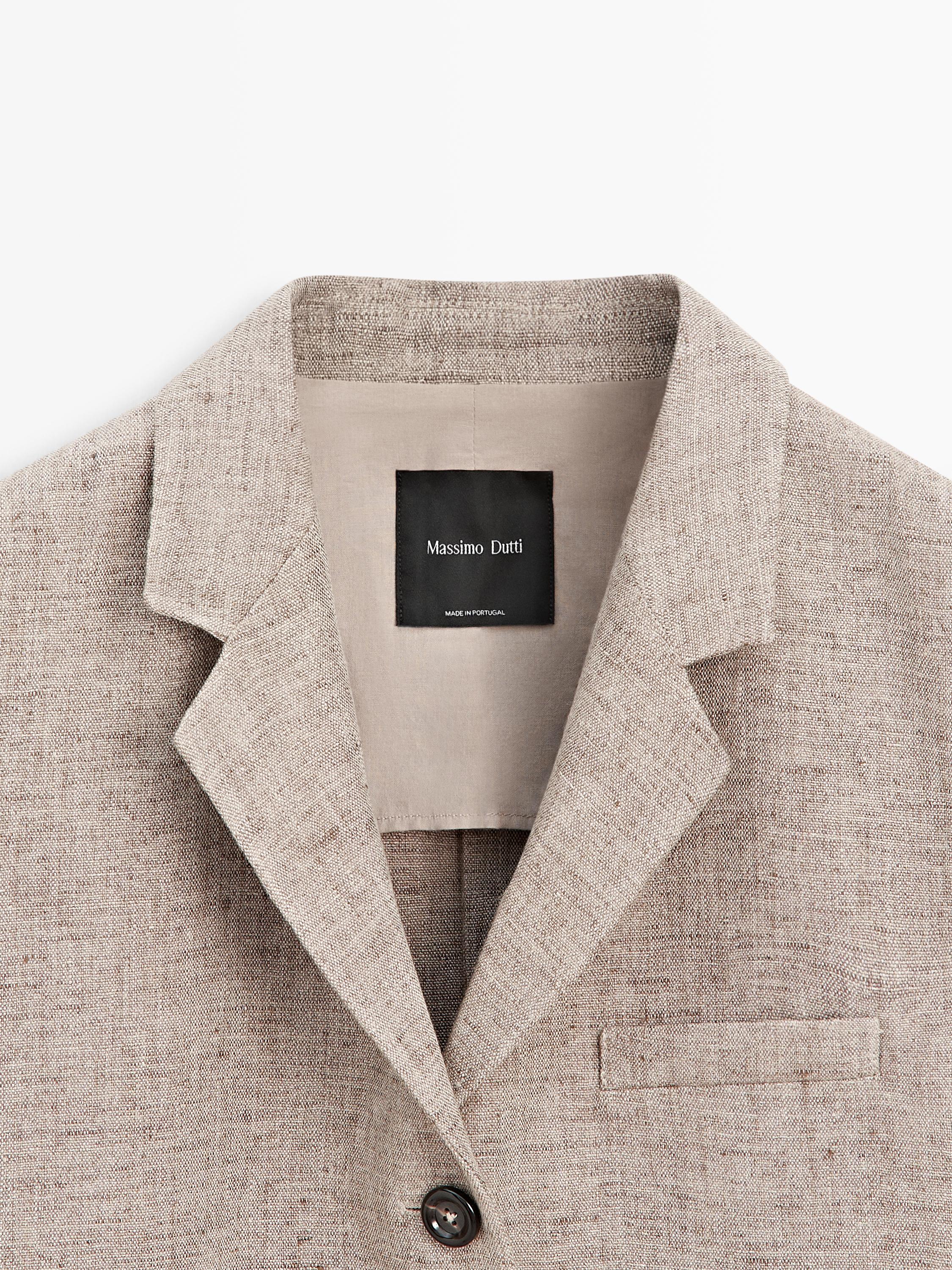 100% linen melange blazer — BEIGE