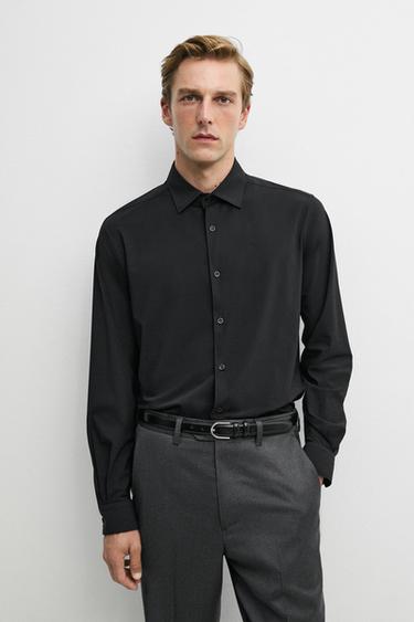 Slim fit stretch shirt — BLACK 3