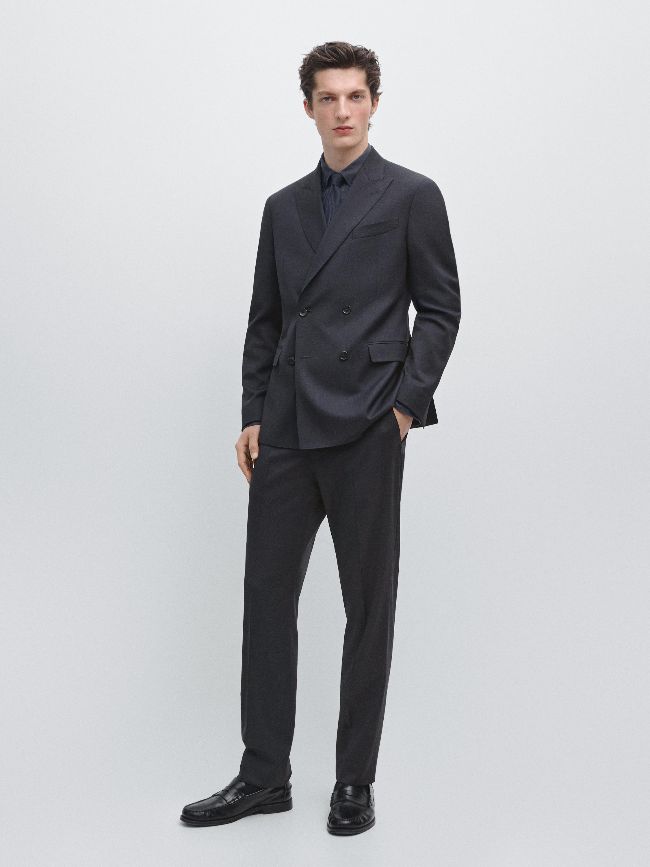 Double-breasted kostuumblazer met fijne streep