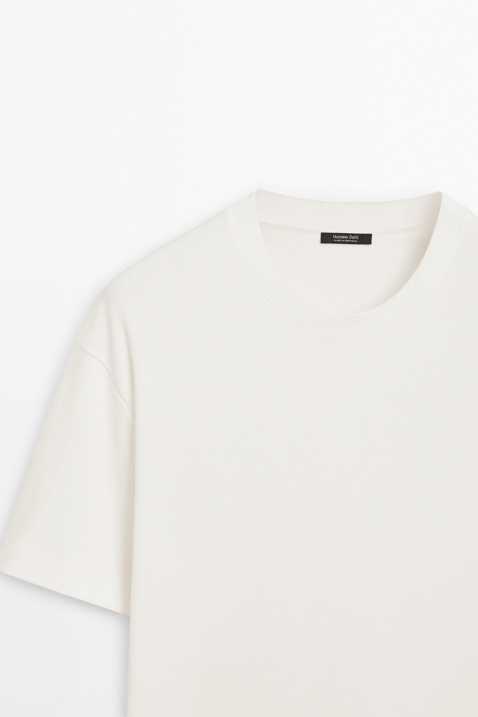 100% cotton short sleeve T-shirt — CREAM