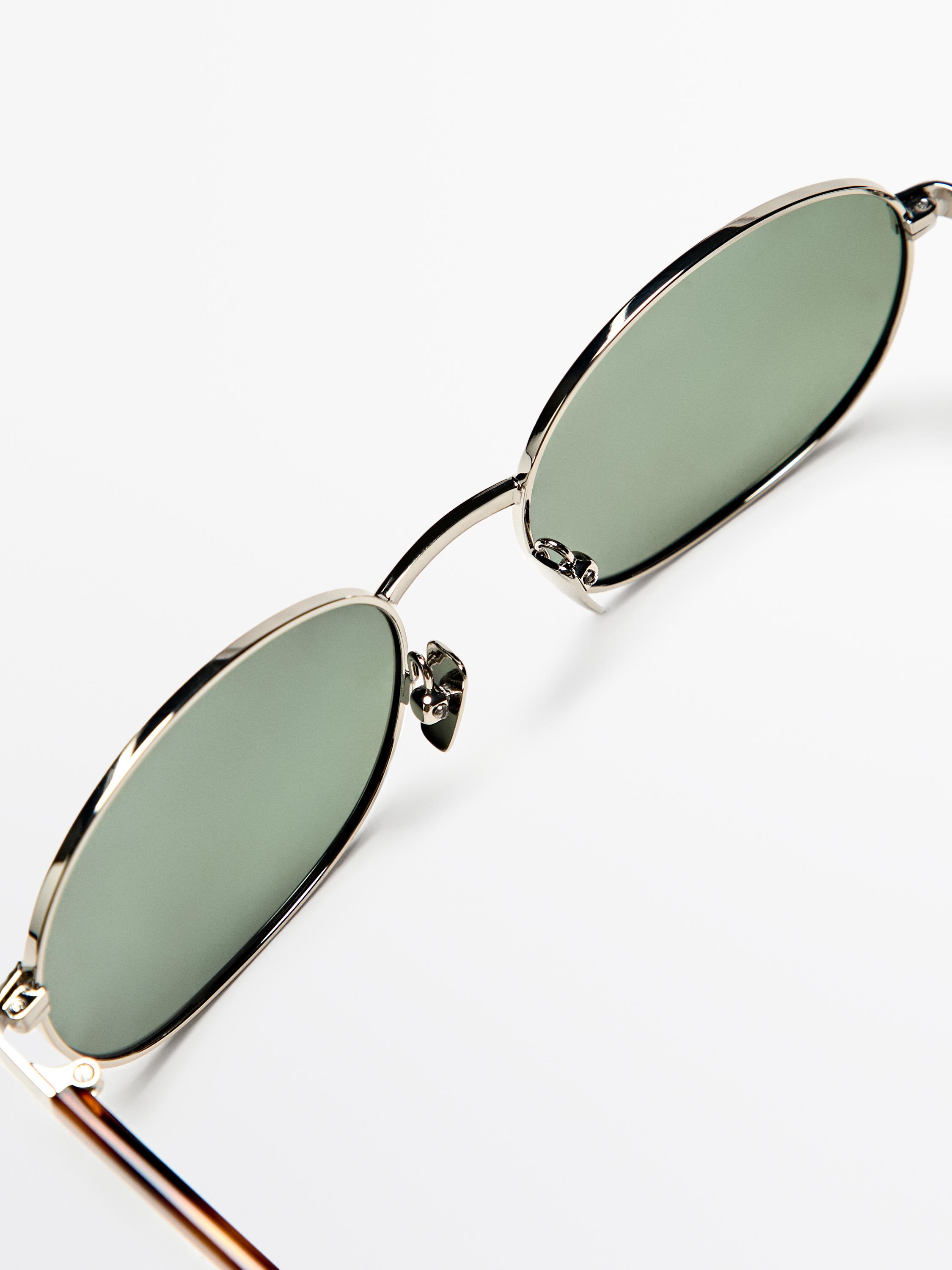 Runde Sonnenbrille aus Metall in Schildpattoptik