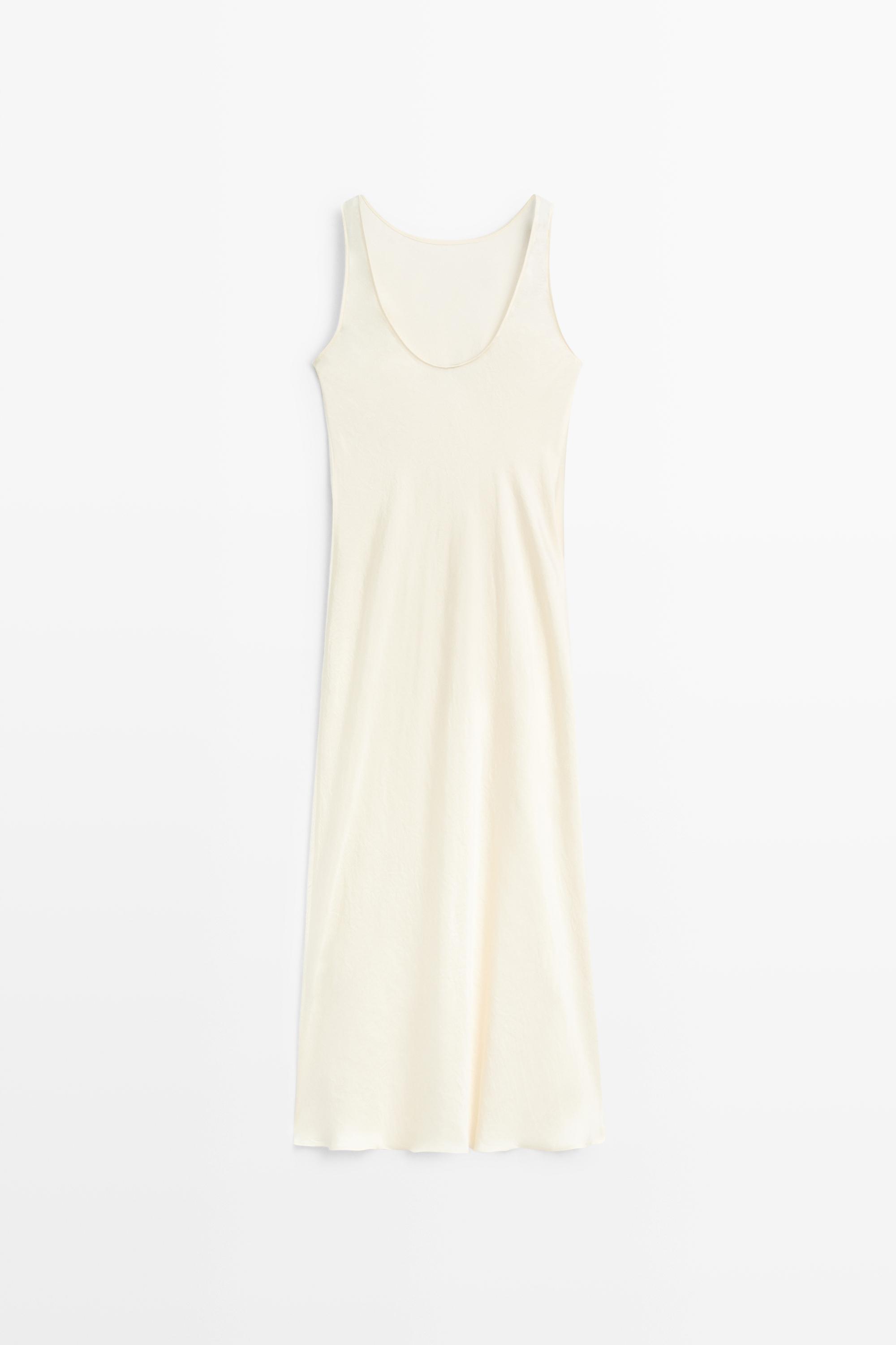 Satin midi dress — SAND BROWN