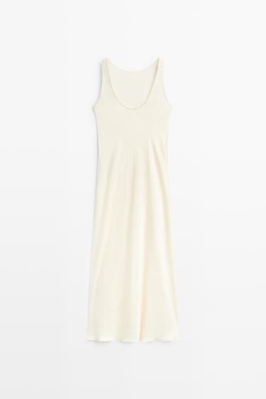Satin midi dress — SAND BROWN 6