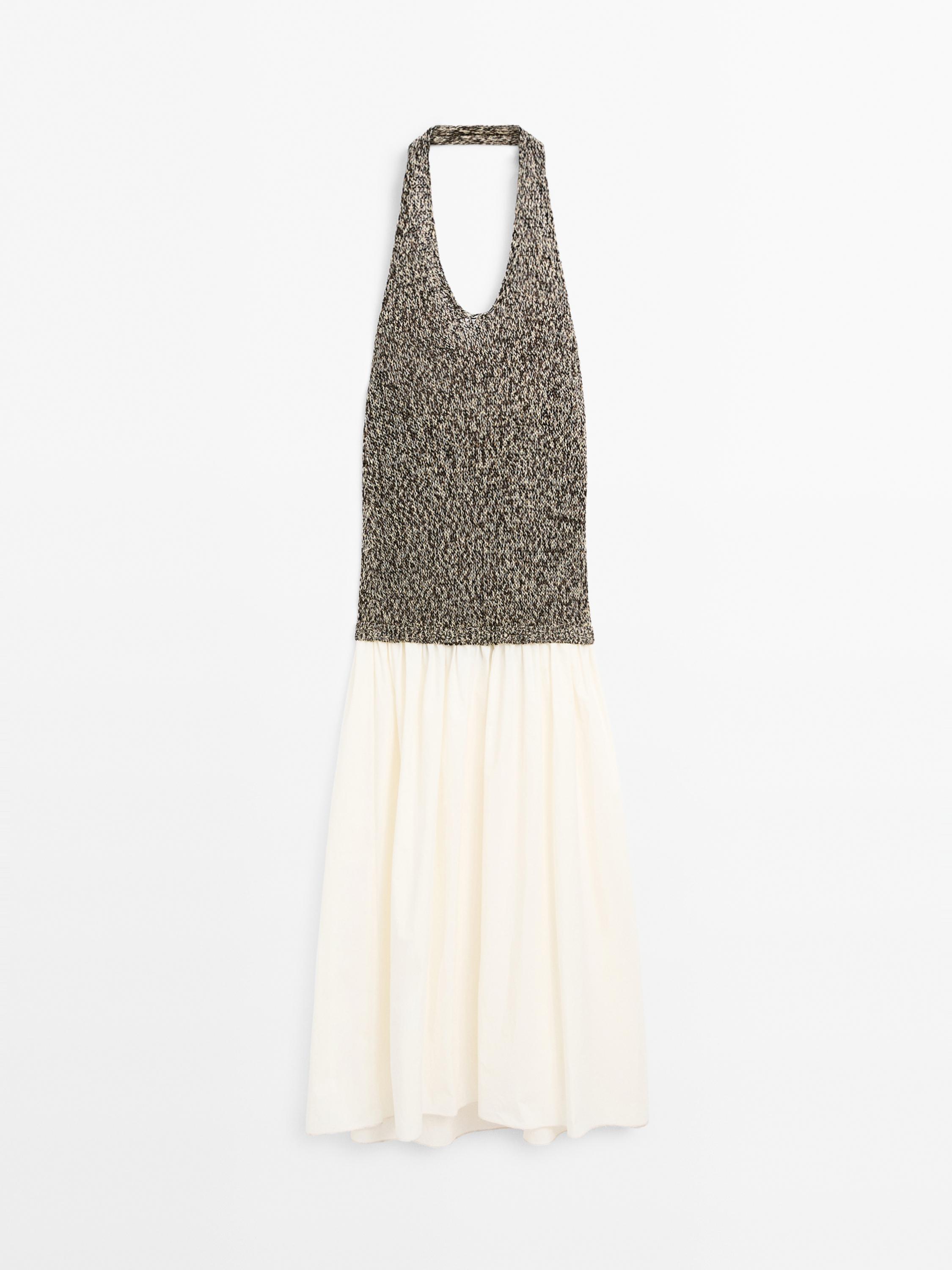 Vestido largo combinado - STUDIO