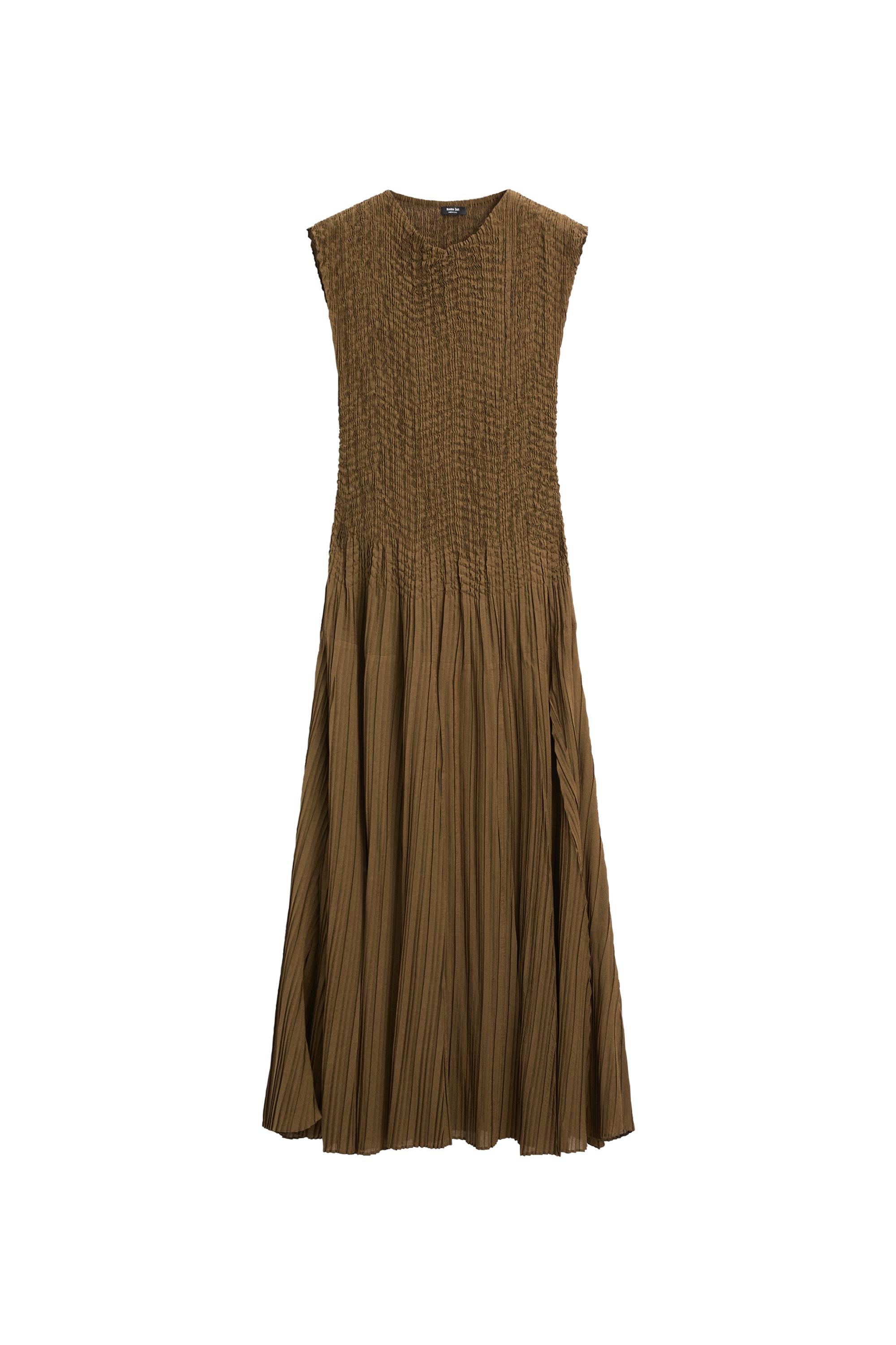 massimo dutti green pleated dress Maxi dress Massimo Dutti Green size L International in Polyester