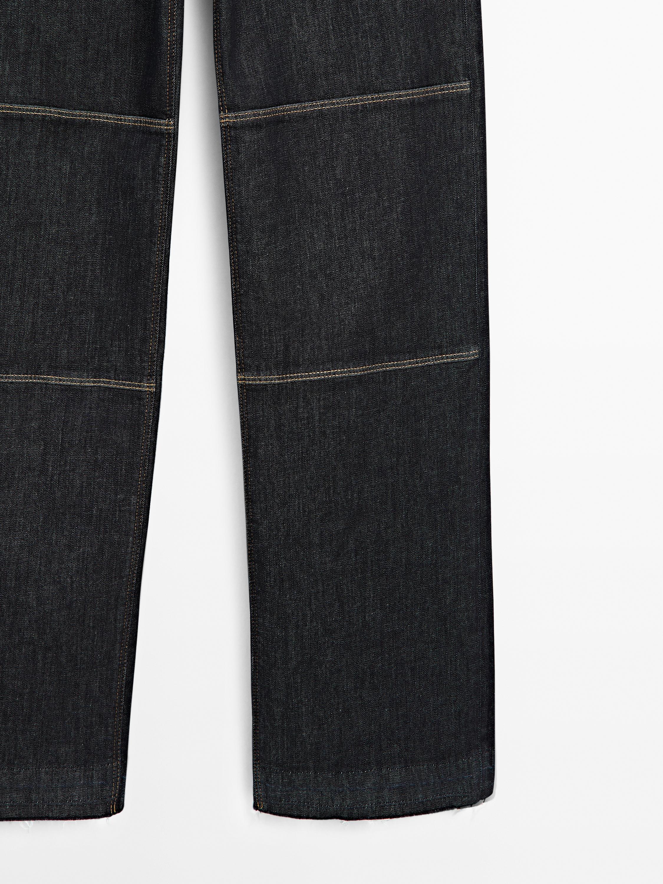 Jean straight taille haute coutures apparentes