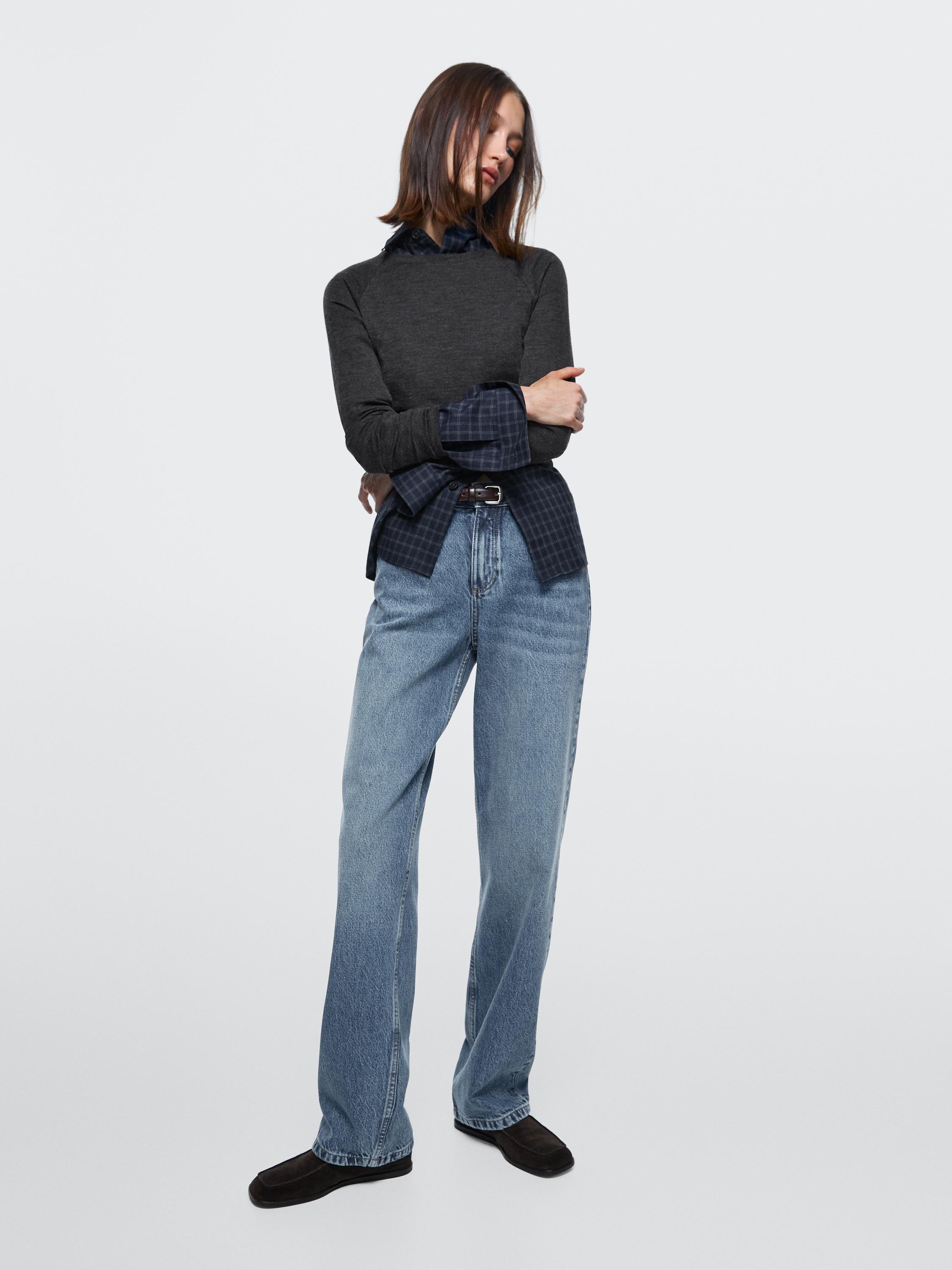 Mid-rise straight-leg jeans — MEDIUM BLUE