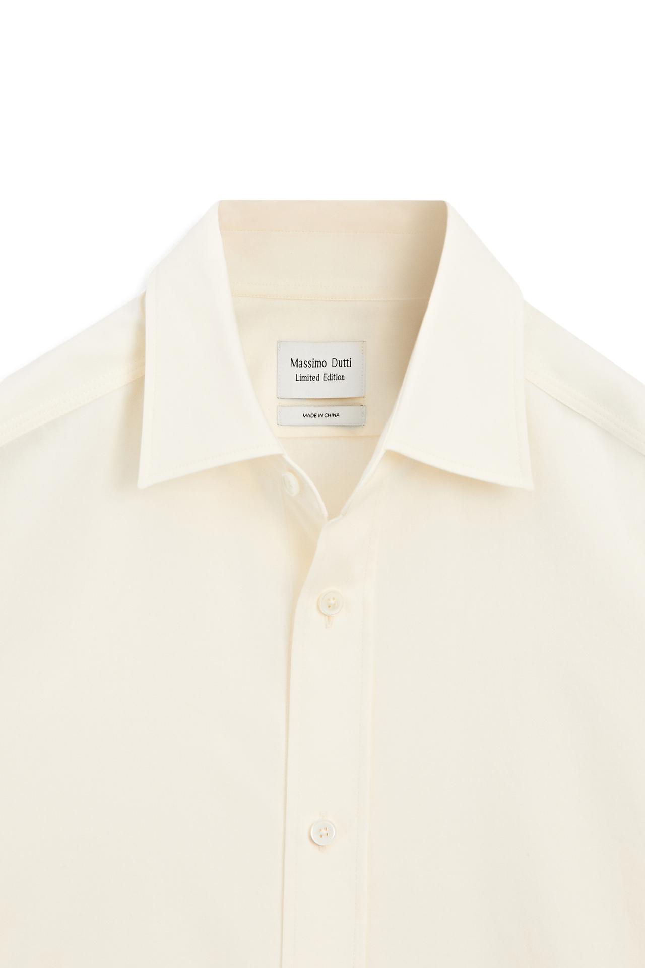 Regular fit cotton blend shirt - LIMITED EDITION — IVORY