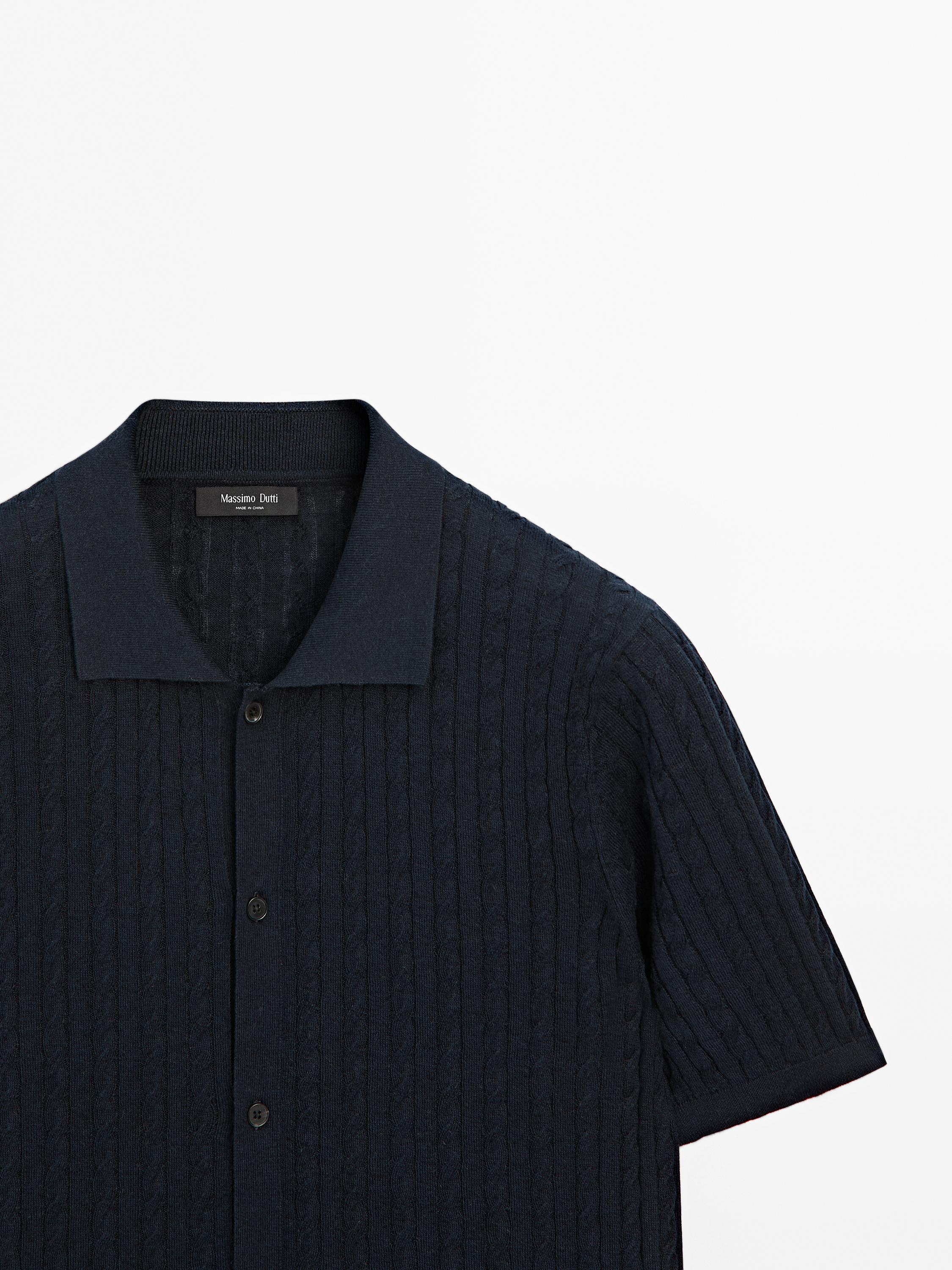 Cable-knit overshirt