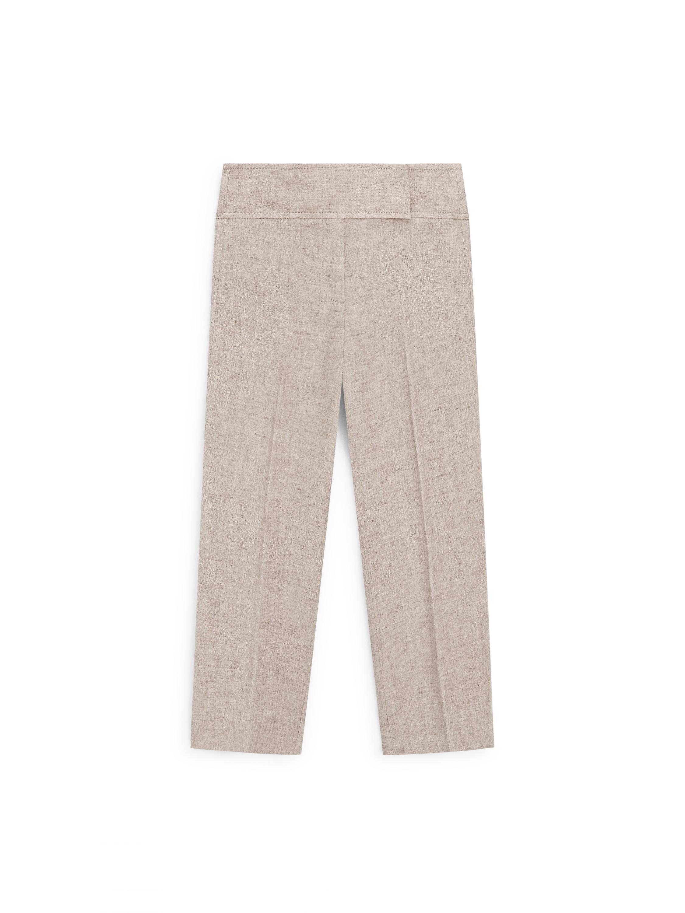 Linen melange capris — BEIGE (alternate view)