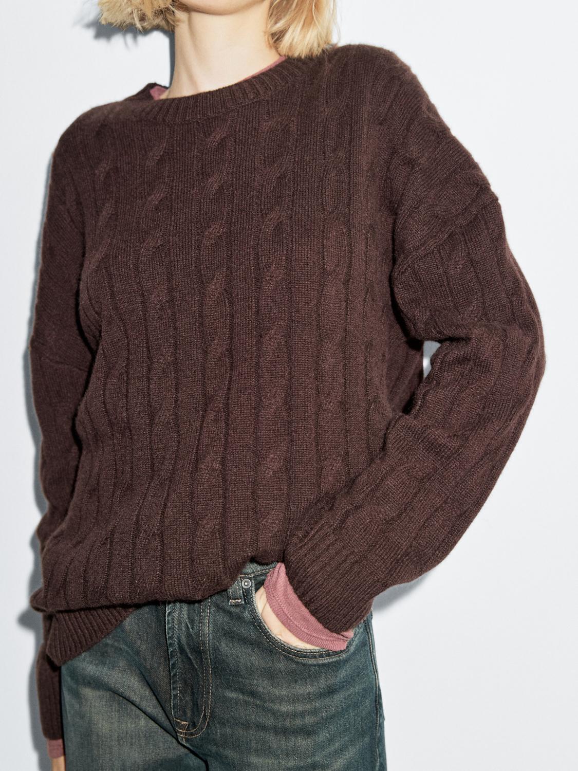 Kaşmir örgülü triko kazak