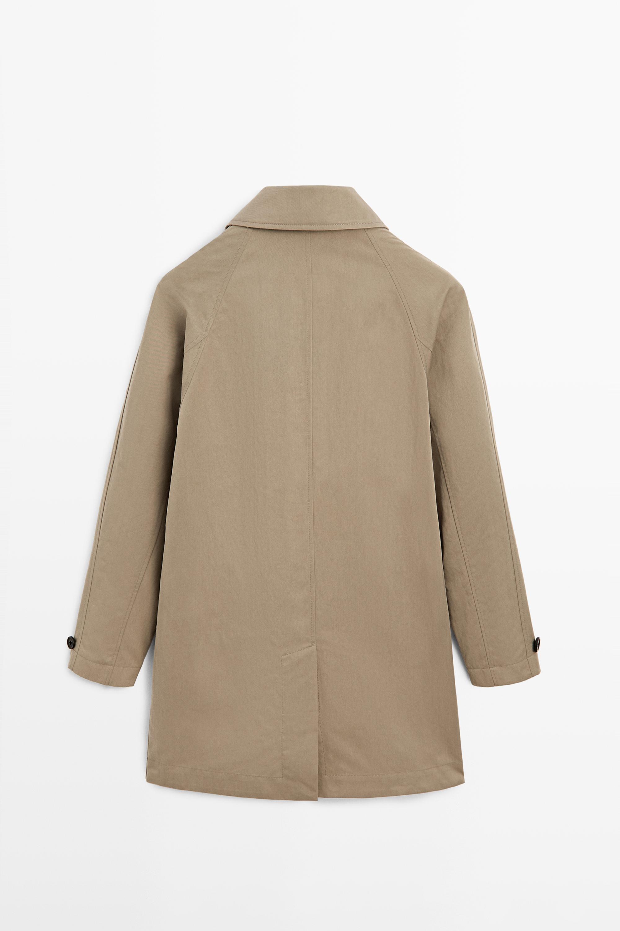 Lightweight cotton blend trench coat — BEIGE