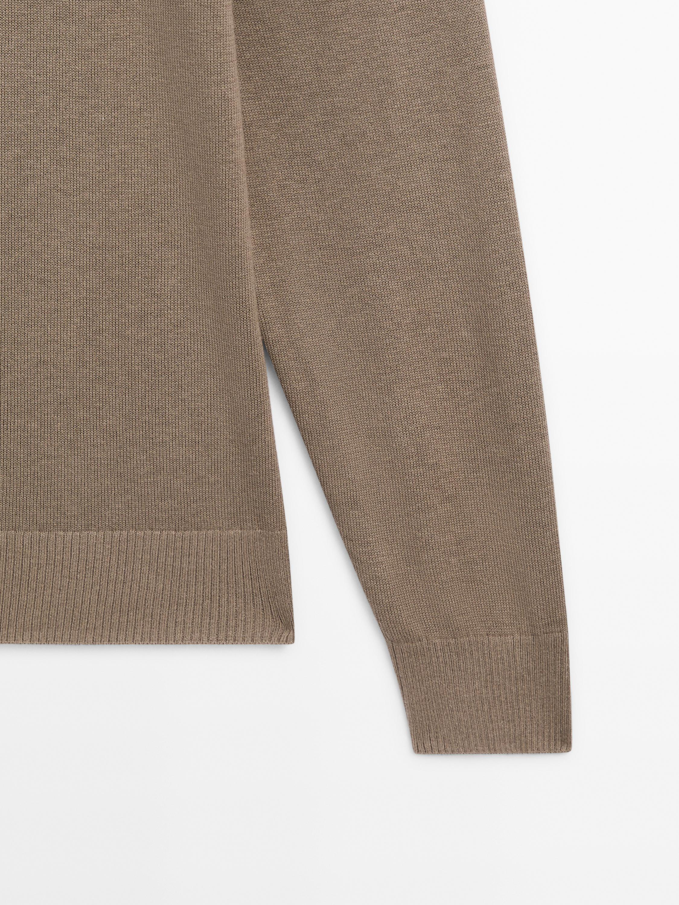Cotton blend knit sweater