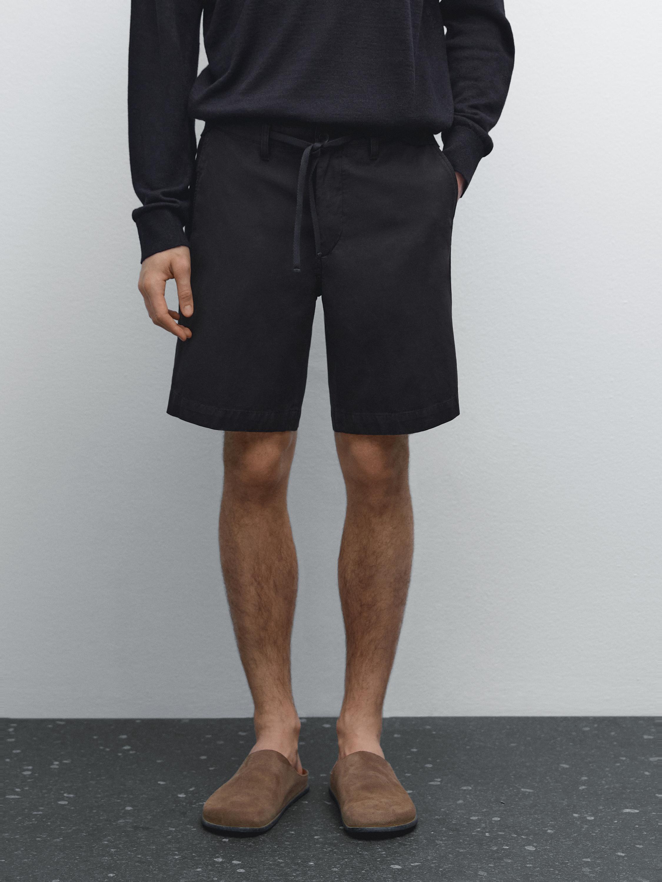 Bermuda semi-jogging en coton mélangé