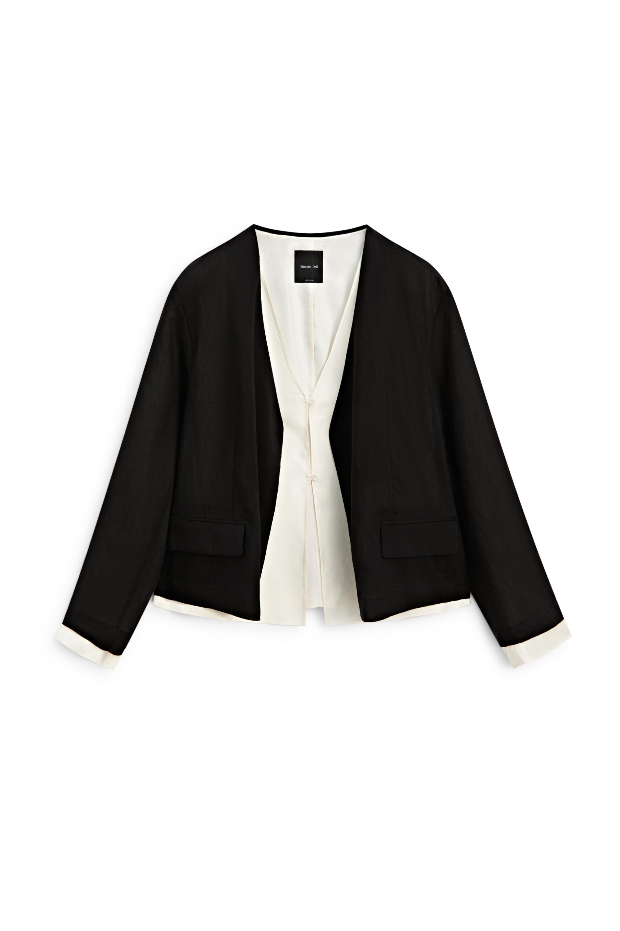 Contrast double jacket for a complete look — BLACK