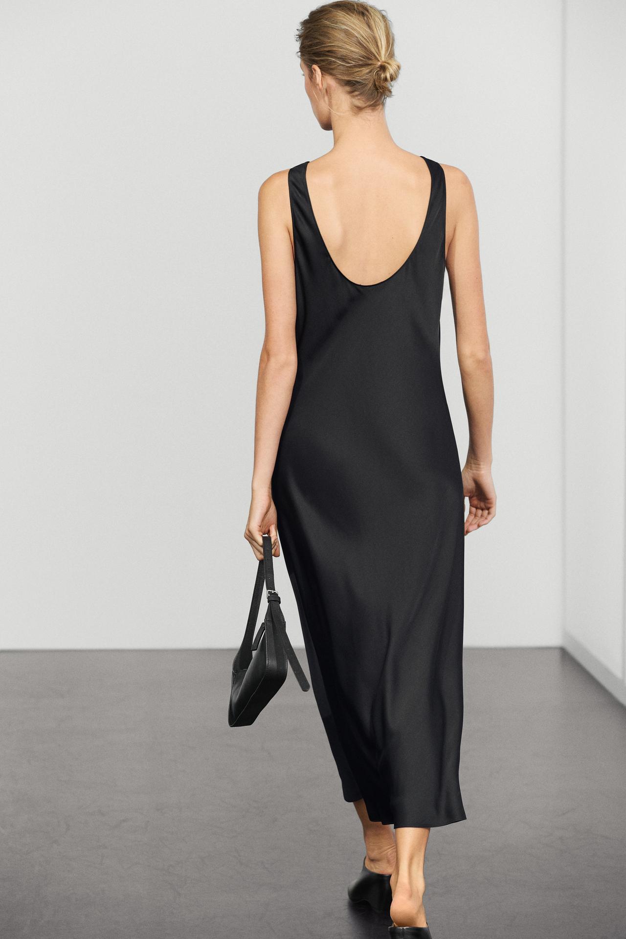 Satin midi dress — Blue