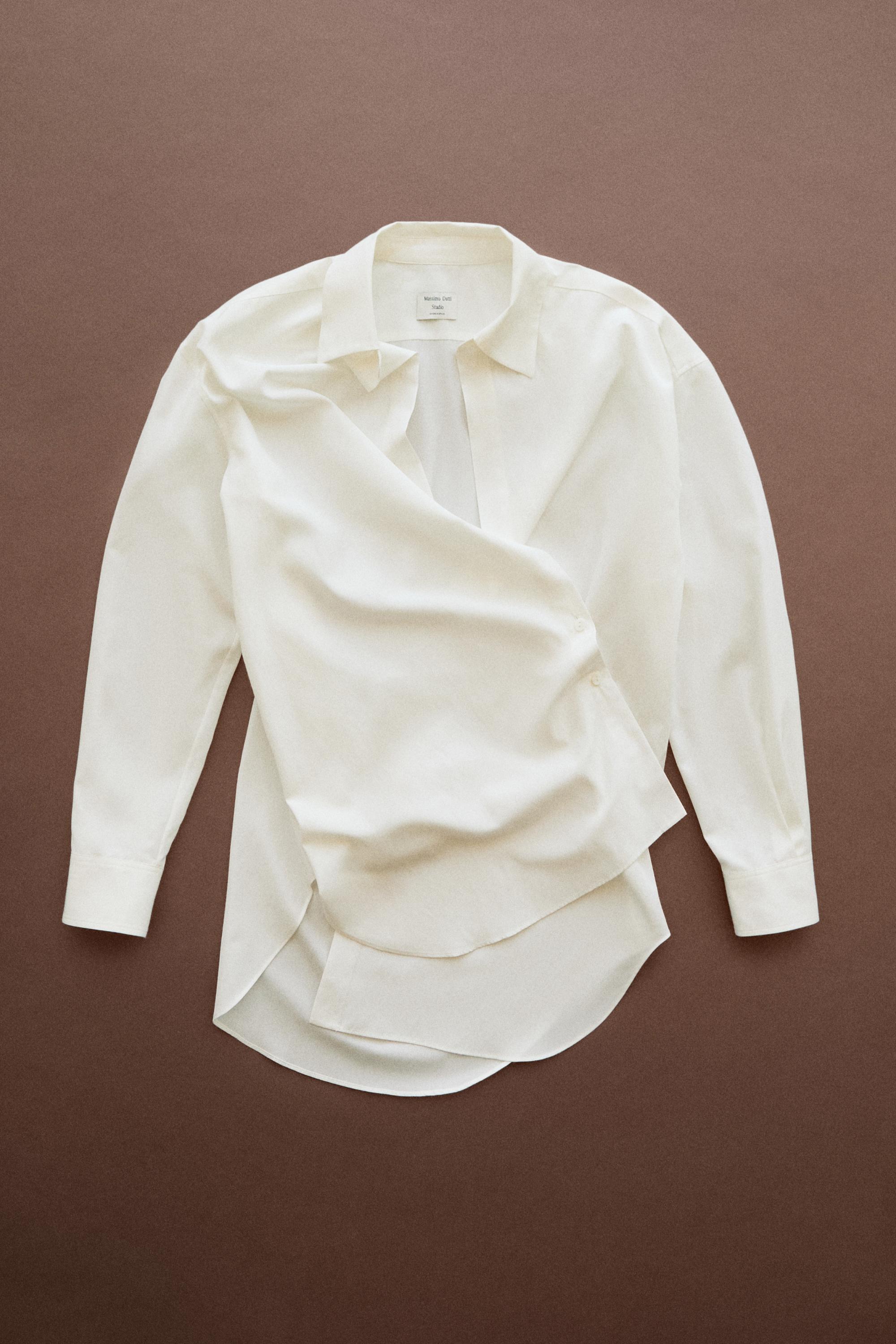 Flowing button-detail shirt - STUDIO — CREAM