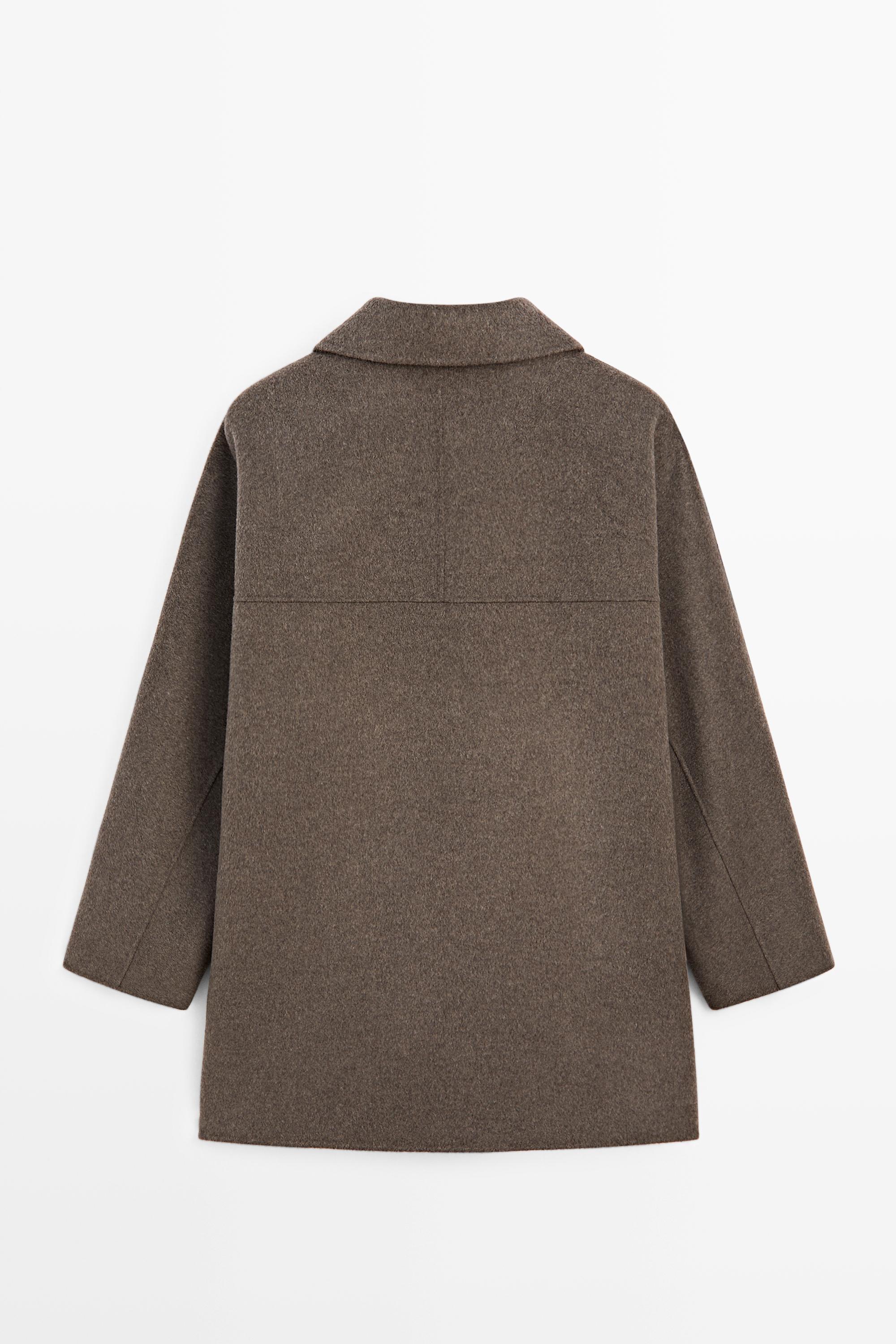 Melange wool blend coat — BROWN