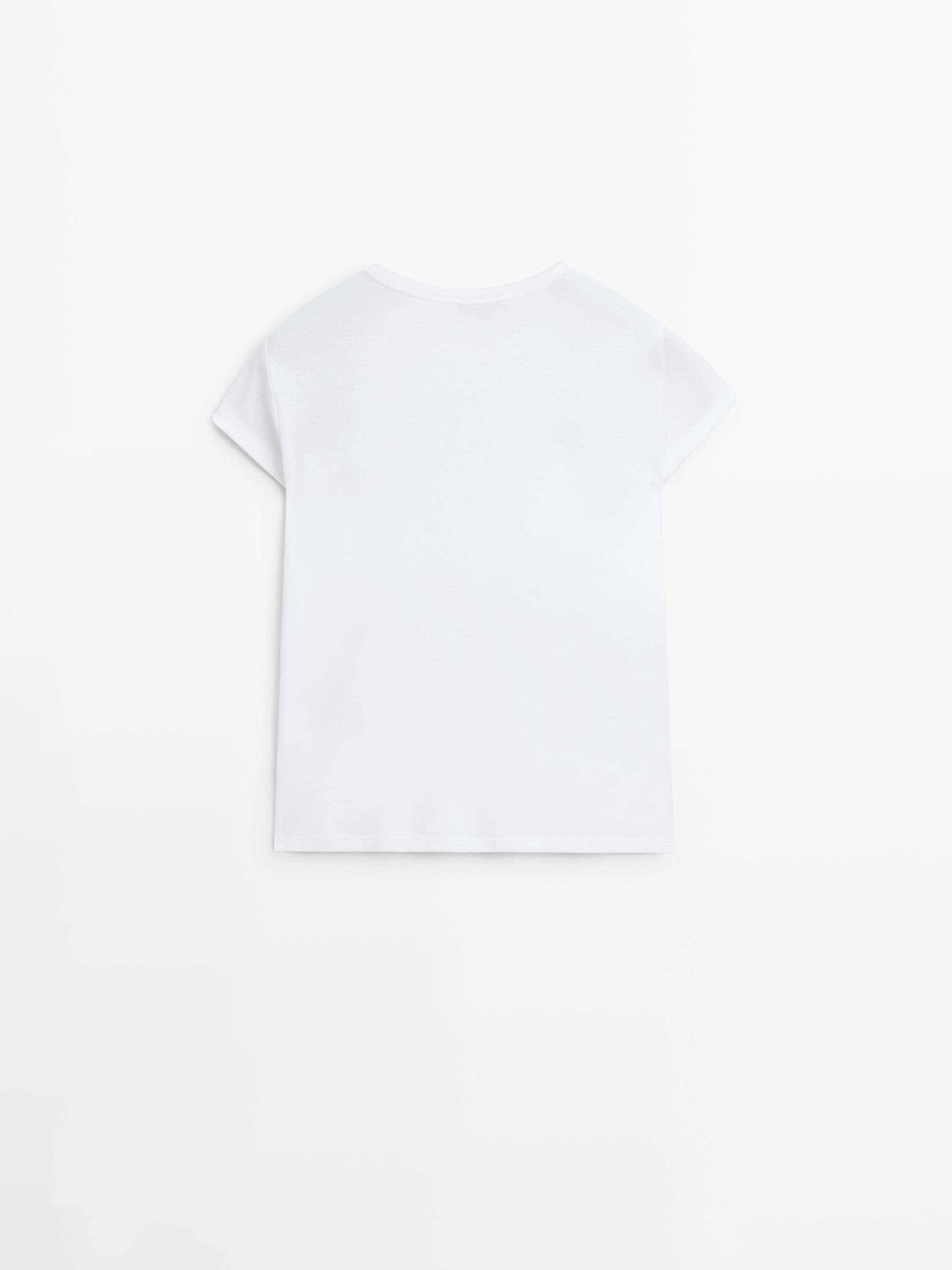 100% mercerised cotton short sleeve T-shirt — WHITE