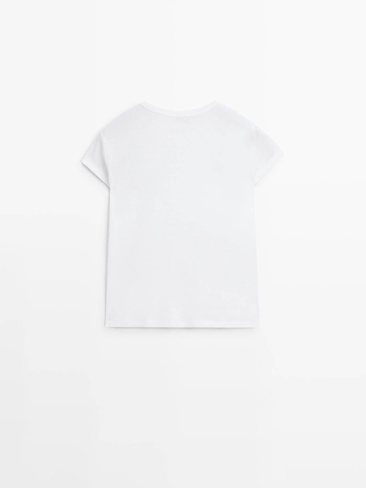 100% mercerised cotton short sleeve T-shirt — WHITE