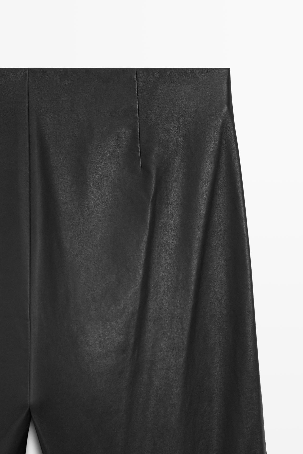 Nappa leather flare fit leggings — BLACK