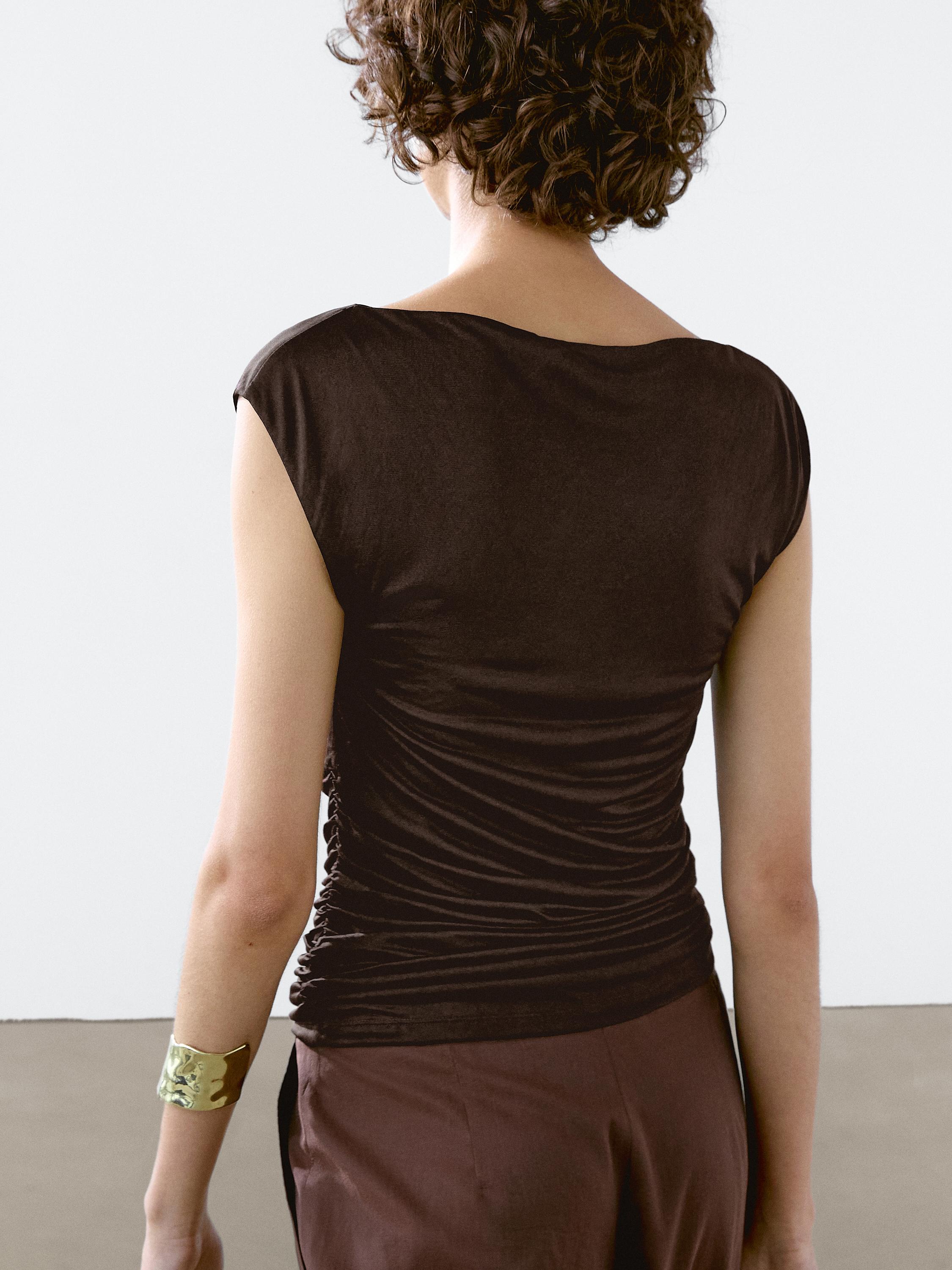 Top with draped detail