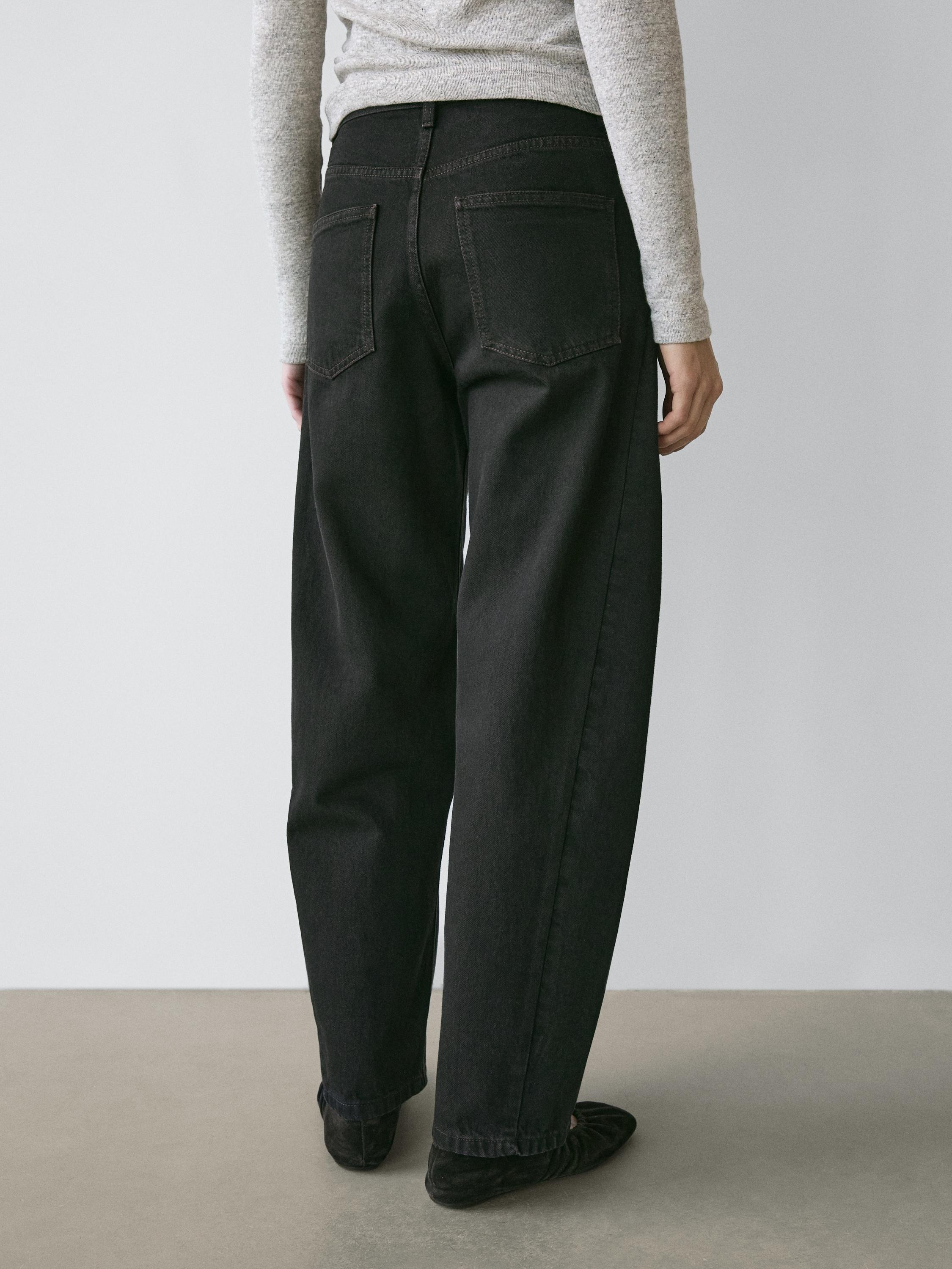 Mid-rise balloon fit jeans — Chocolate