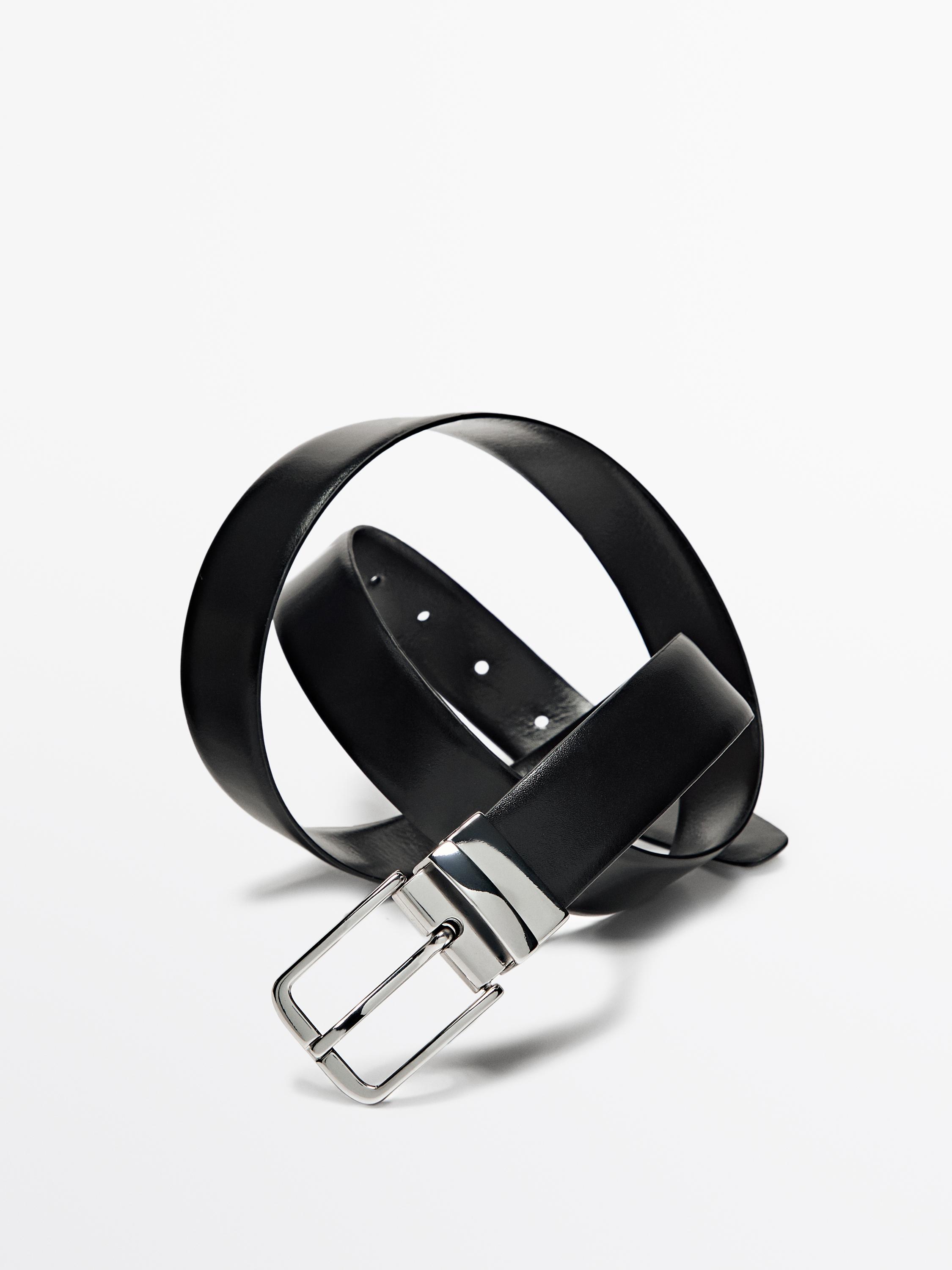 Reversible nappa leather belt