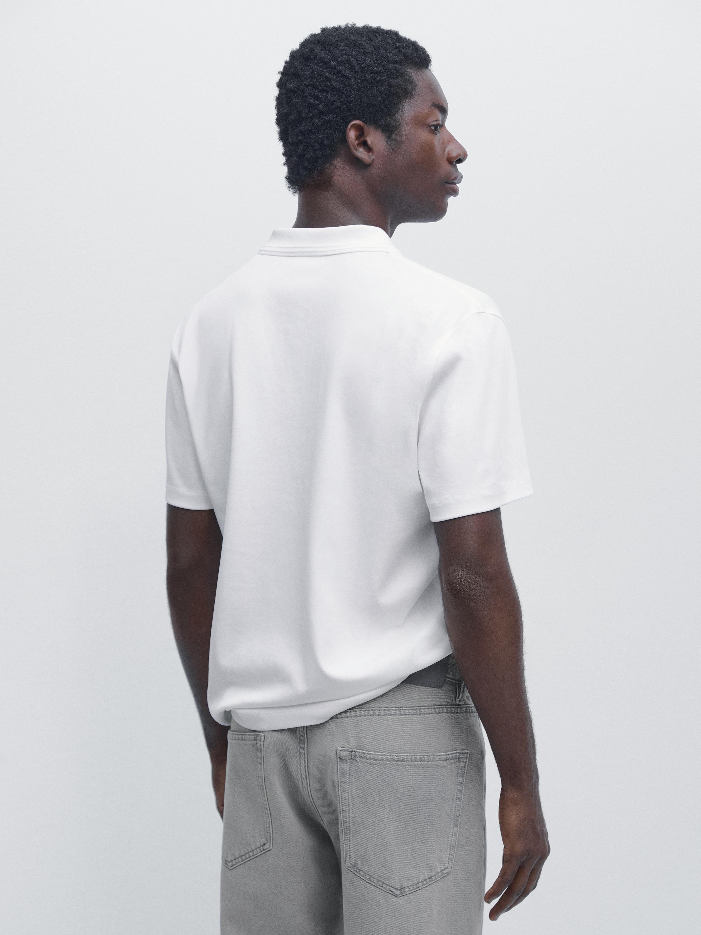 100% cotton short sleeve polo shirt — CREAM