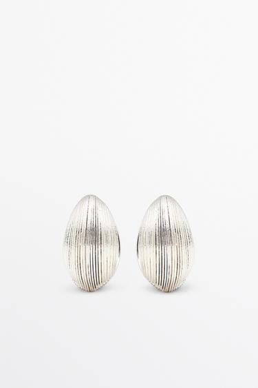 Pinstripe hoop earrings — SILVER 1