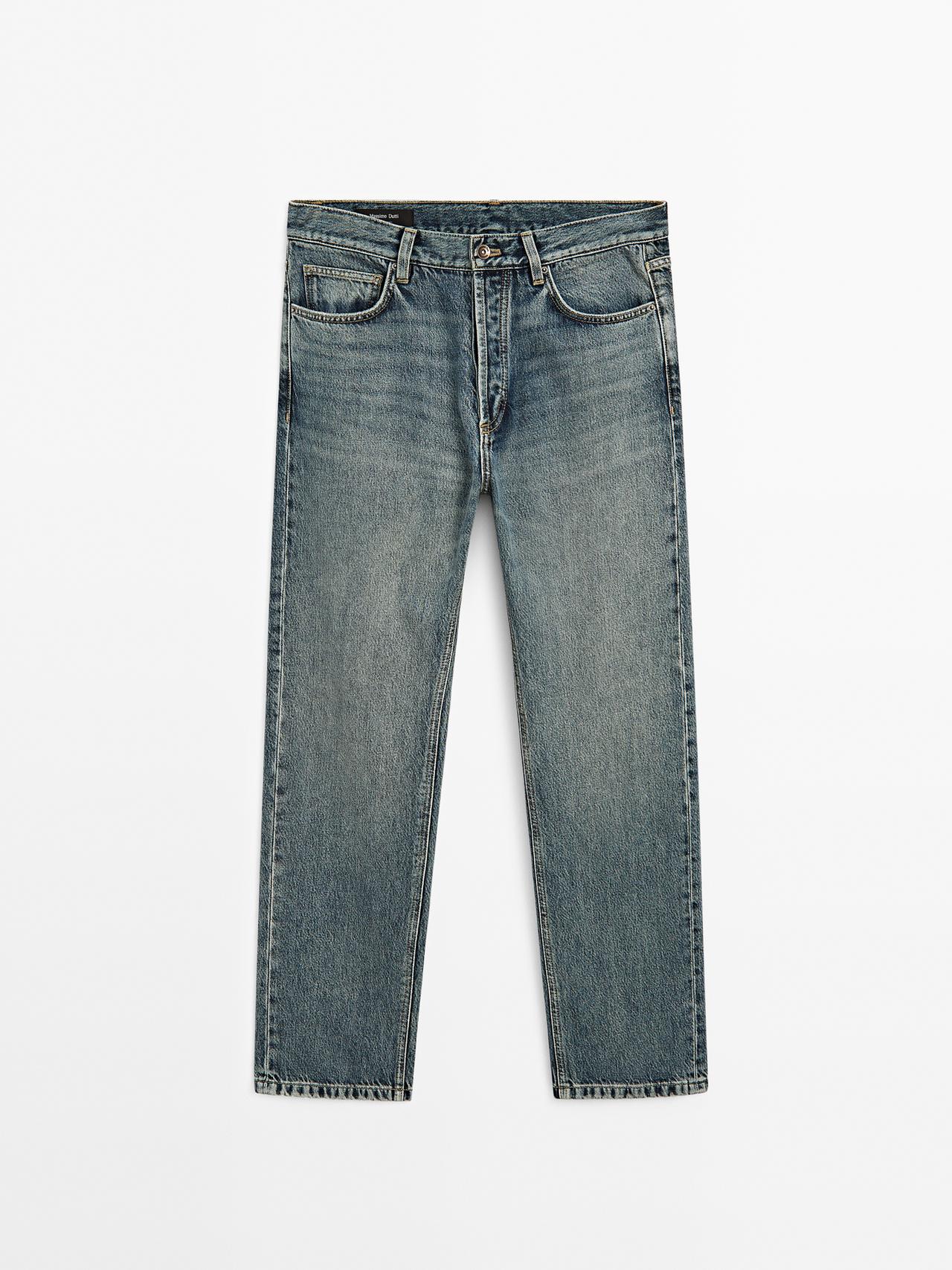 Massimo Dutti - Herre - Jeans Med Lige Ben - Blå - 36