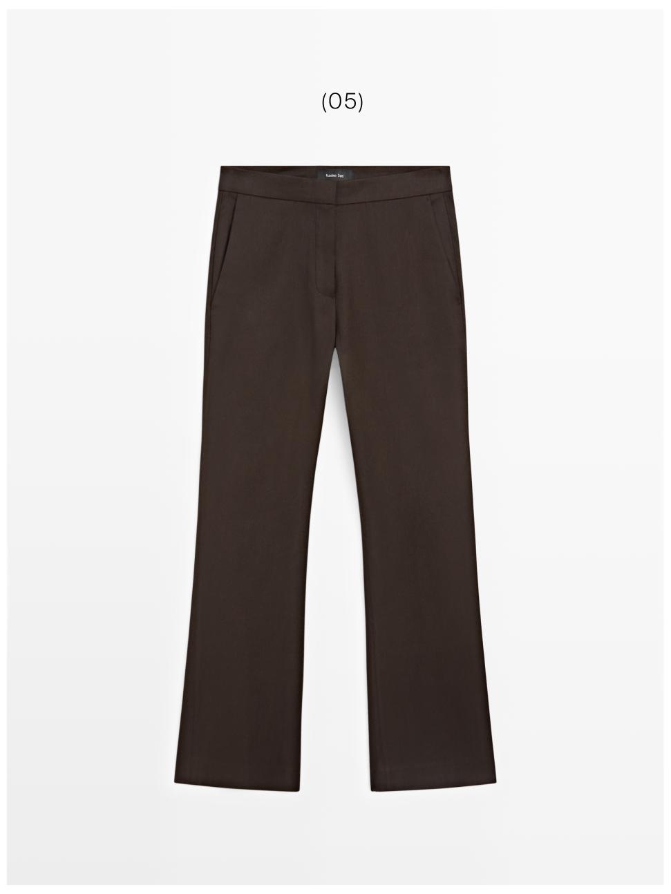 Linen quick-flare pants — Chocolate