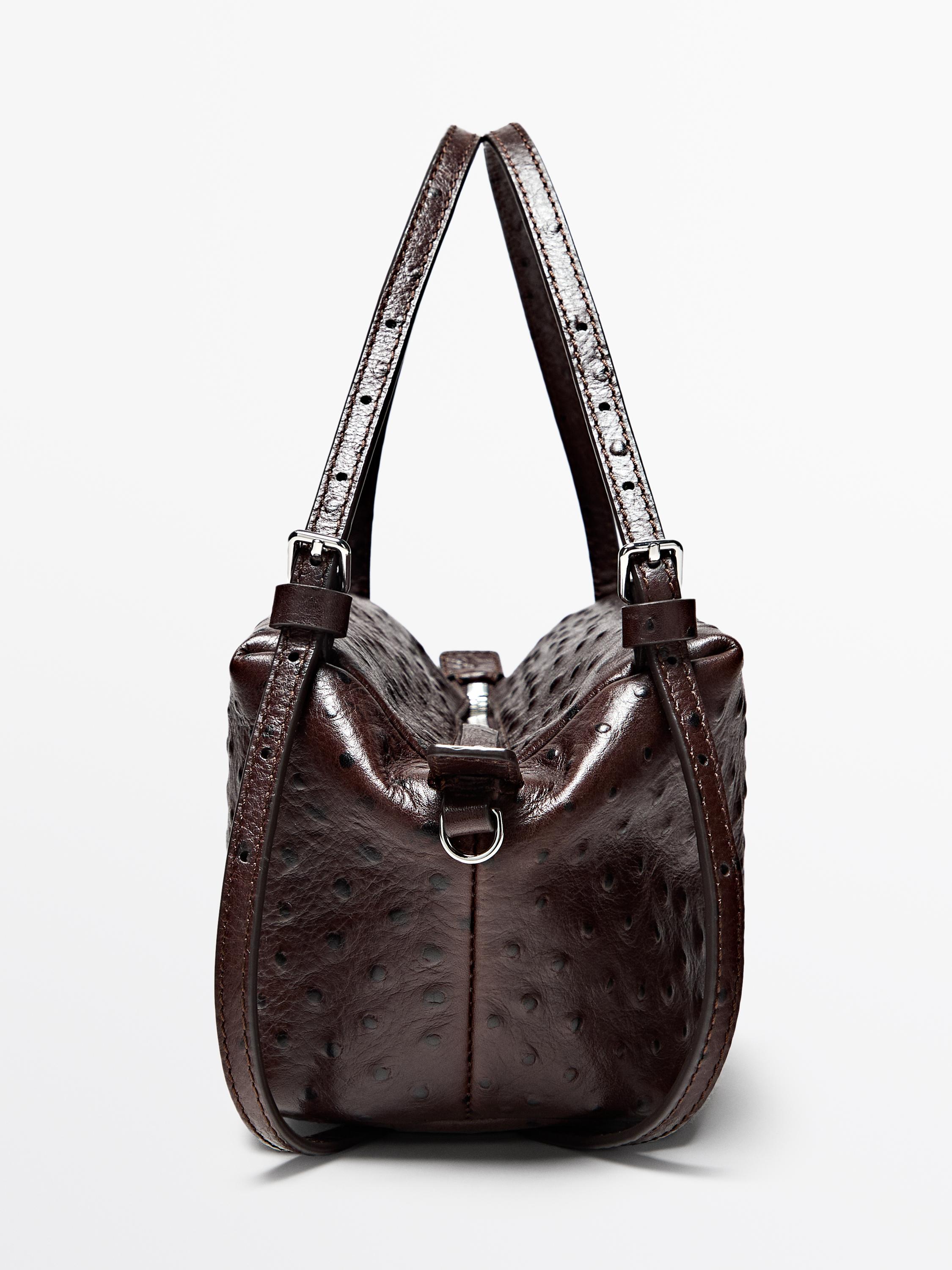 紋理真皮迷你單肩包