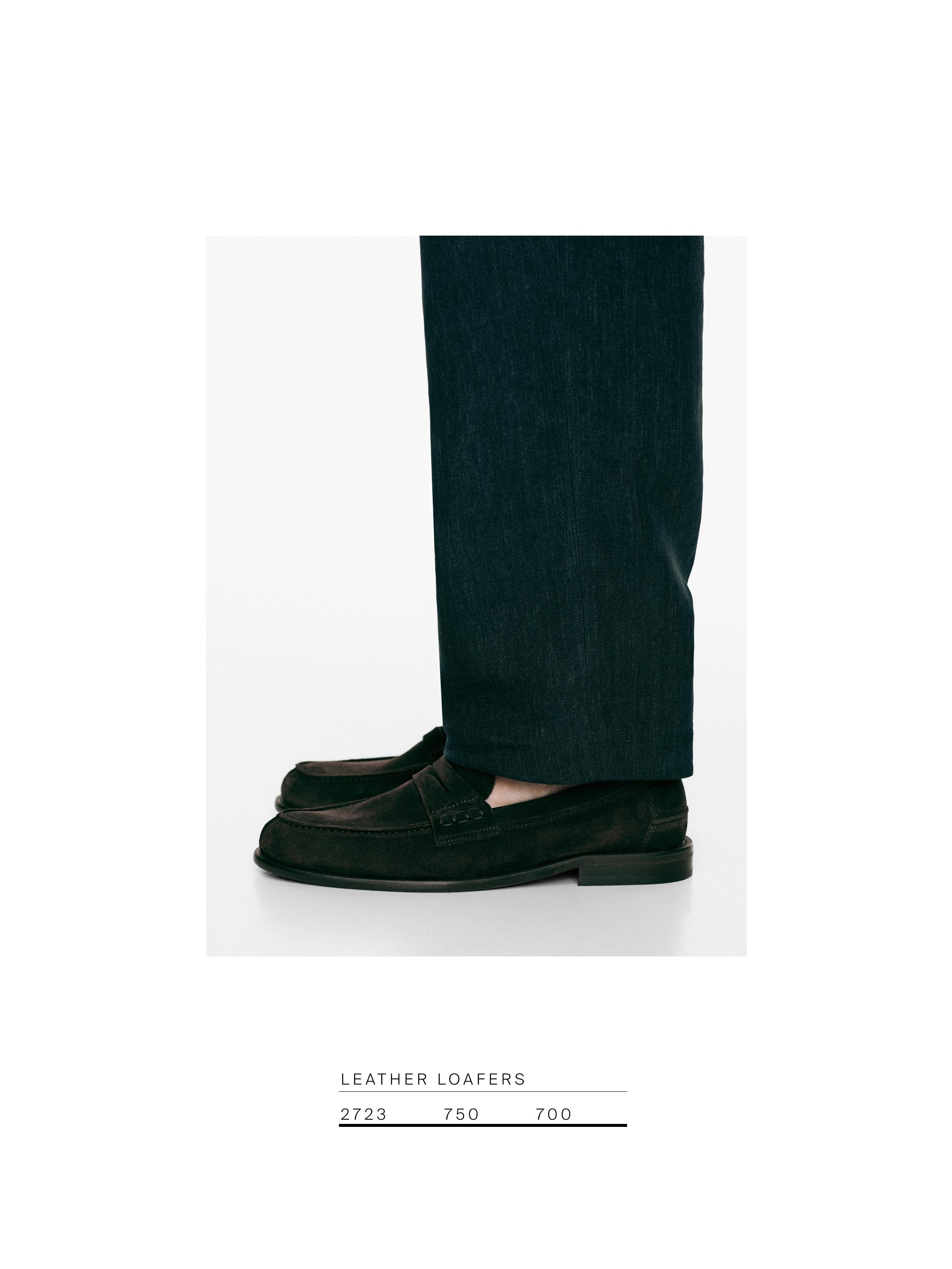 Leather loafers with penny strap — BROWN