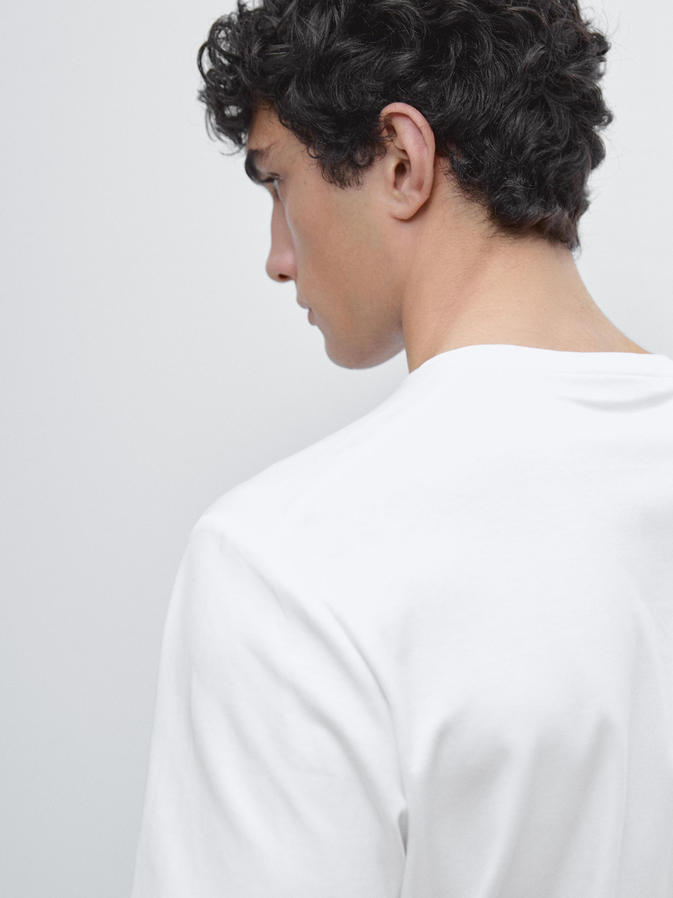 100% mercerised cotton T-shirt — WHITE
