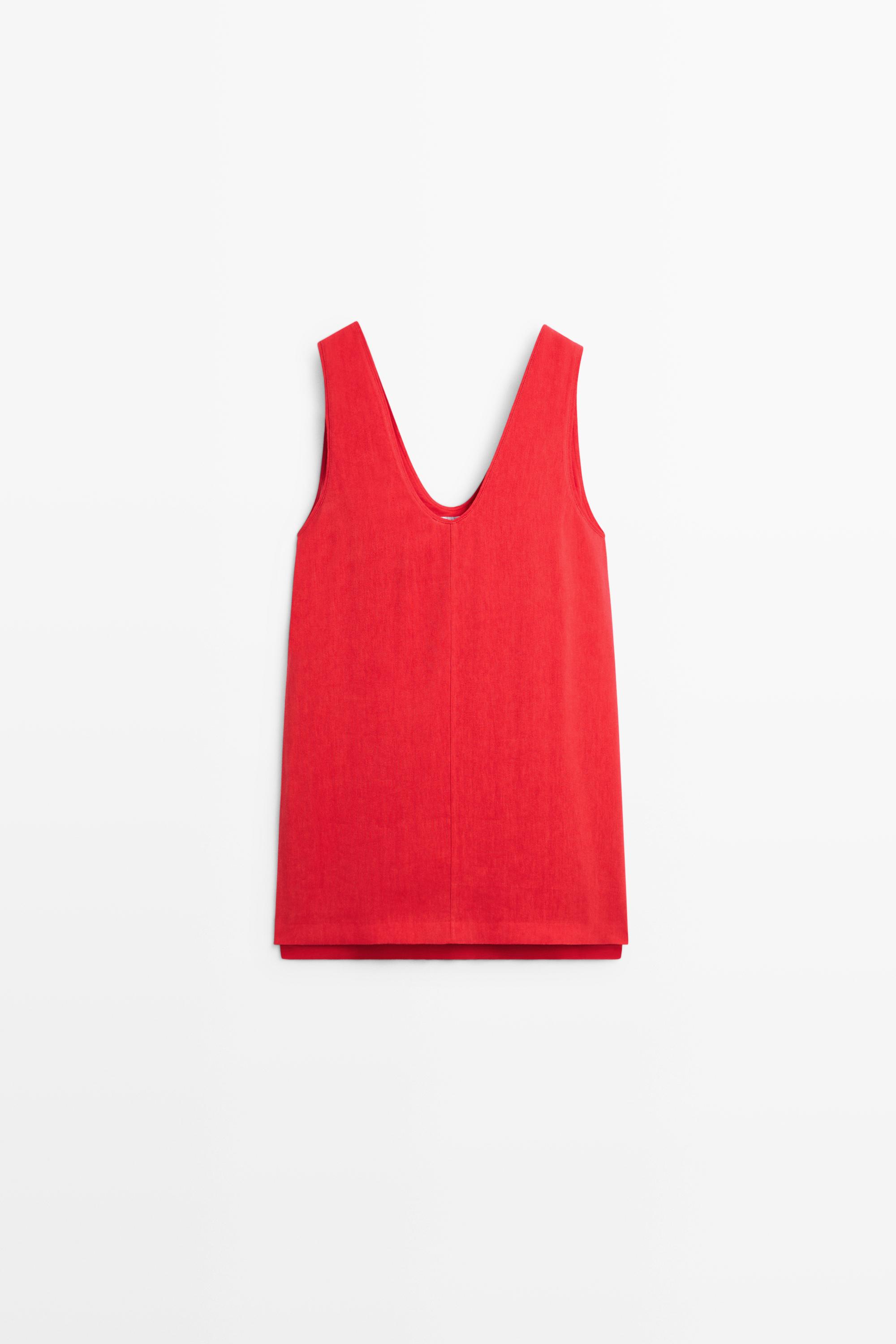 Double-layer mini dress — RED