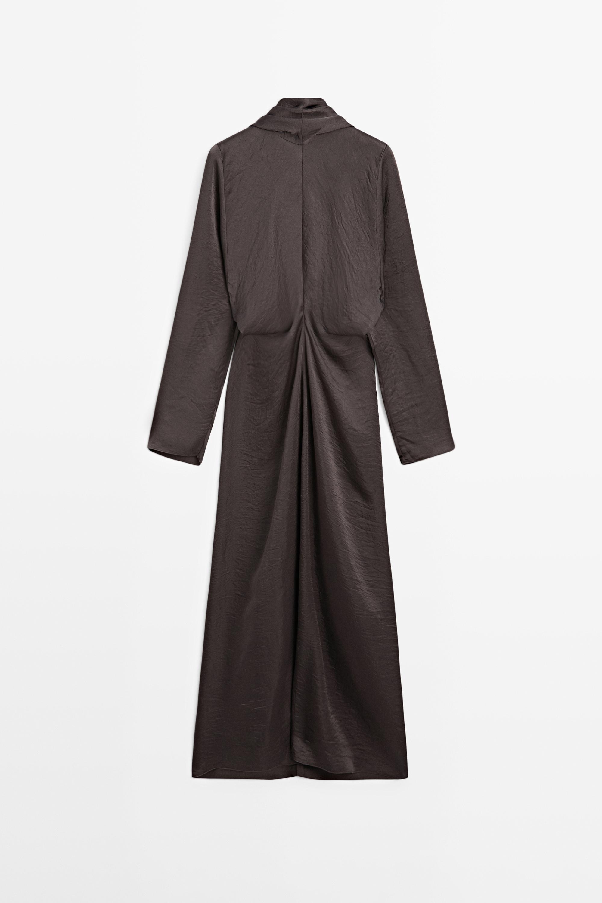 Long flowing dress with tie - STUDIO — MOLE BROWN