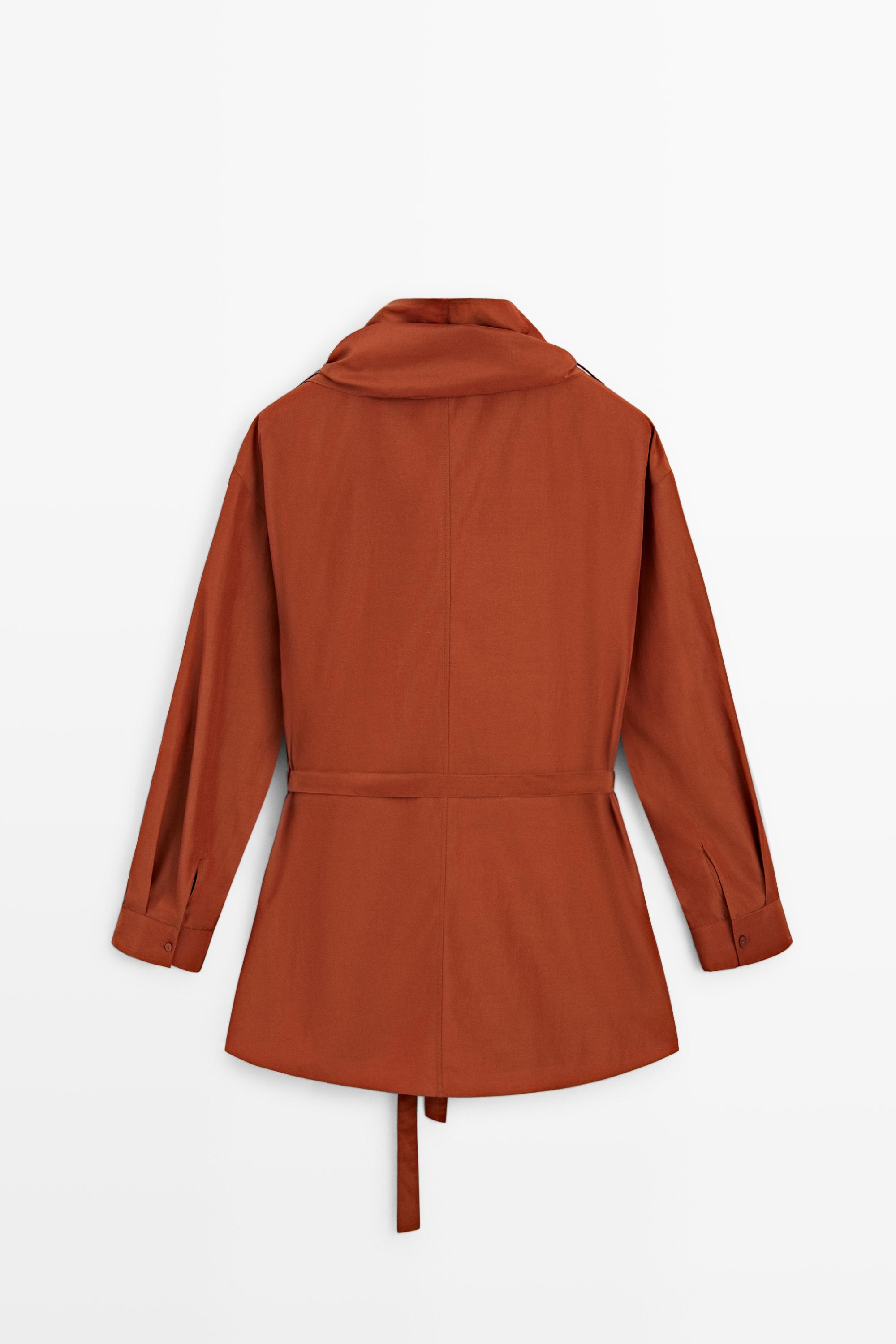 Flowing blouse with tie detail — COPPER