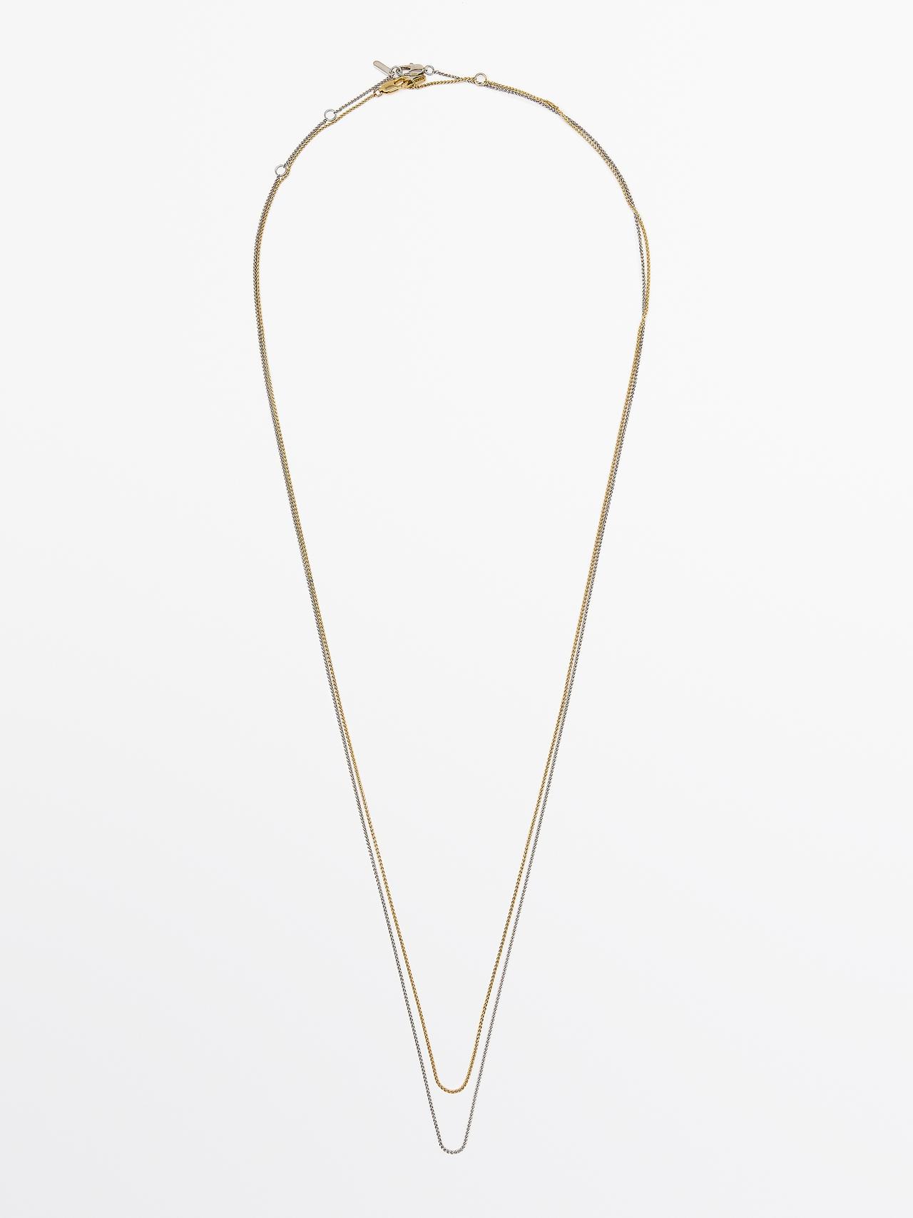 Massimo Dutti - Dame - Pack Med Tynde Kæder - Guld - 01