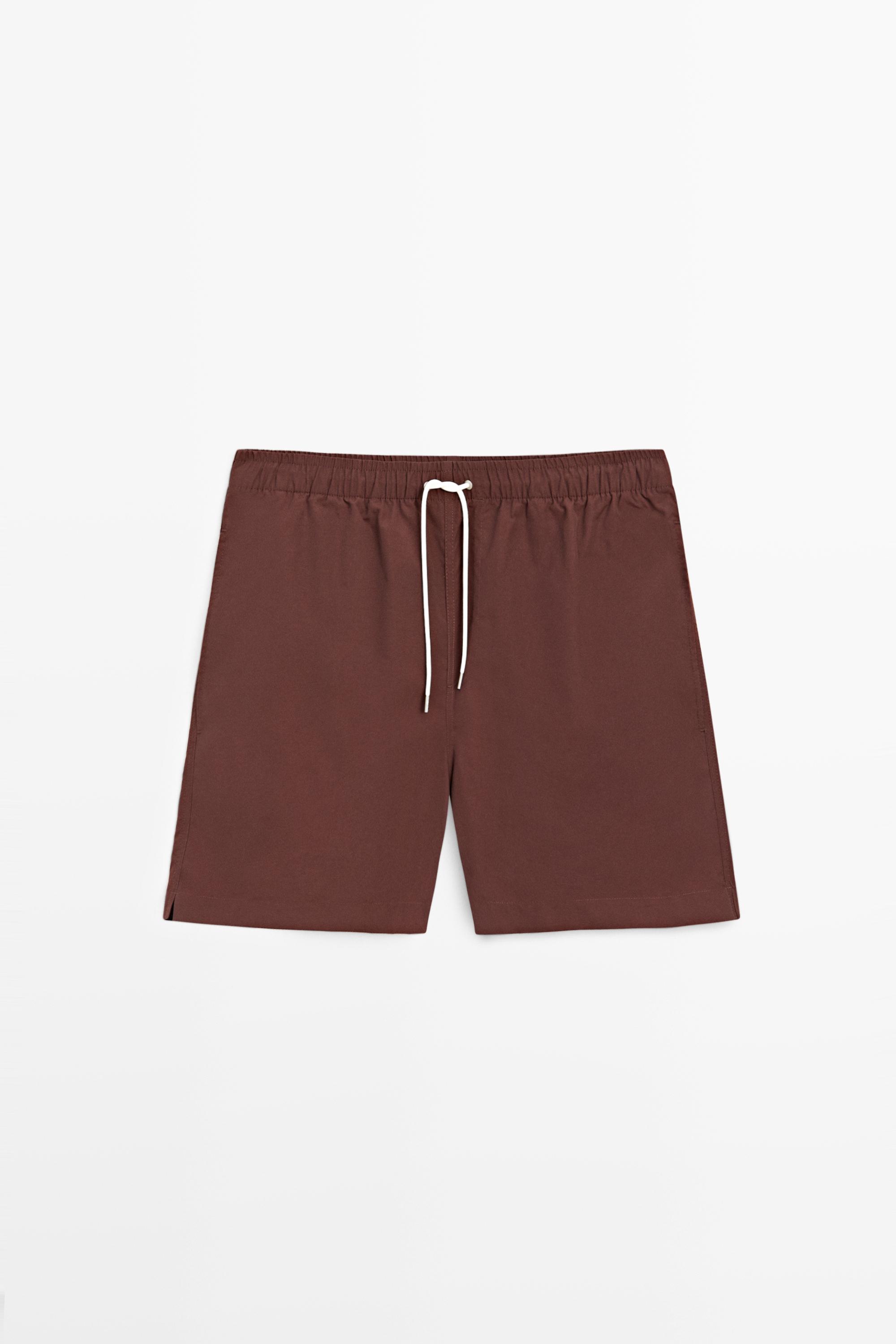 Plain swim trunks — BURGUNDY