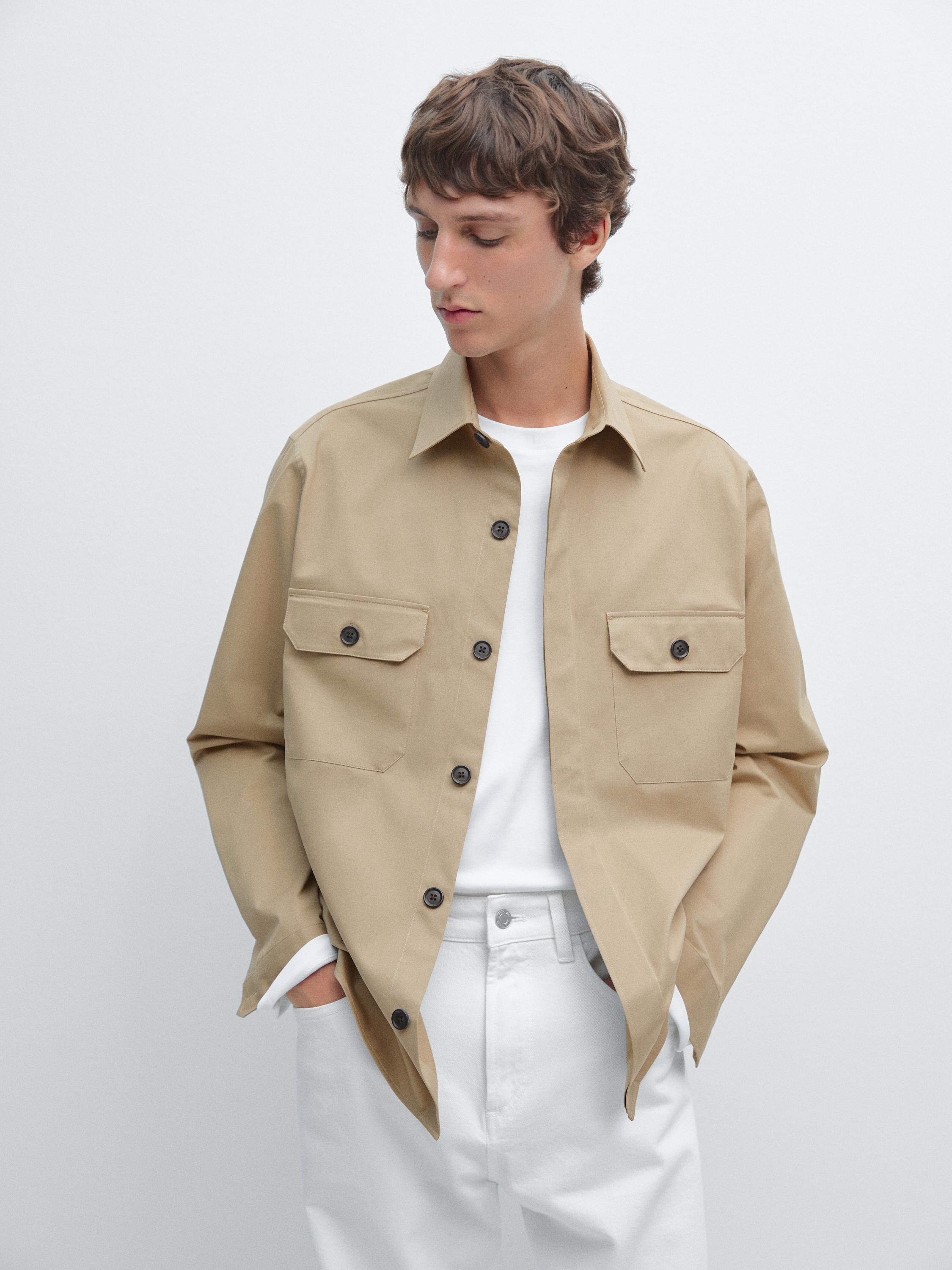 Overshirt met zakken van katoenmix